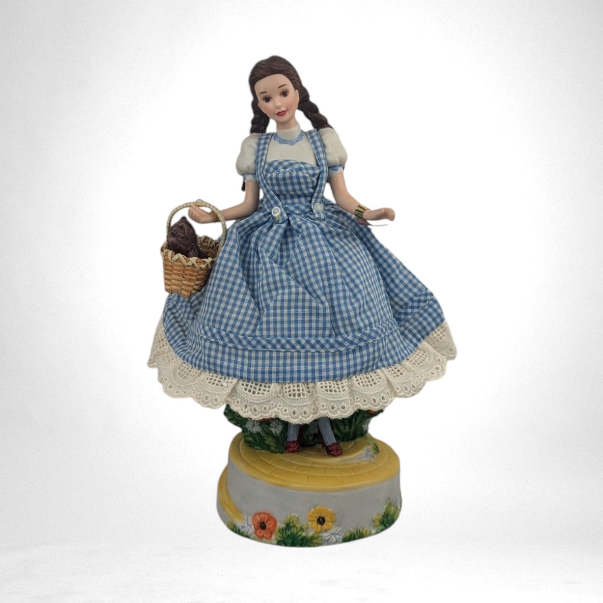 Vintage 1996 Enesco Barbie as Dorothy Music Box - Wizard of Oz, Ceramic Figurine, Collectible