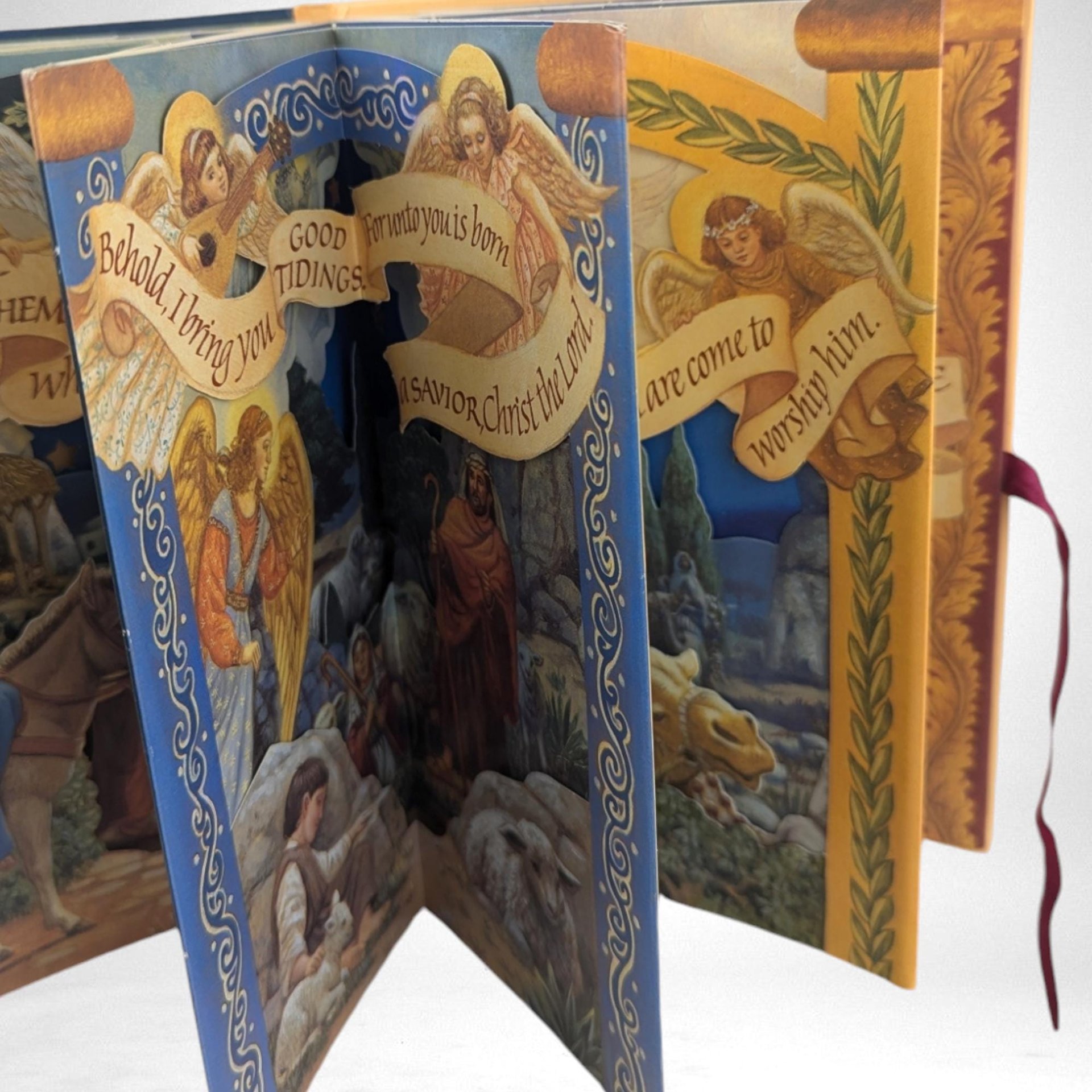 Vintage Pop-Up Book | The Story of the First Christmas Carousel | Illustrated by Ruth Sanderson | Children's Book