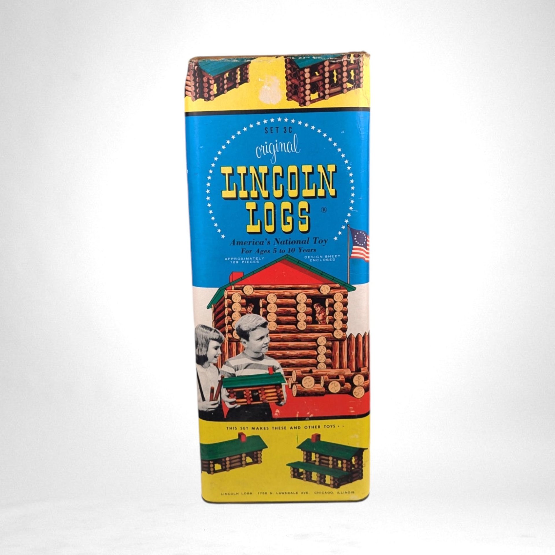 Vintage Original Lincoln Logs Set 3C - Classic Construction Toy - Creative Building Fun