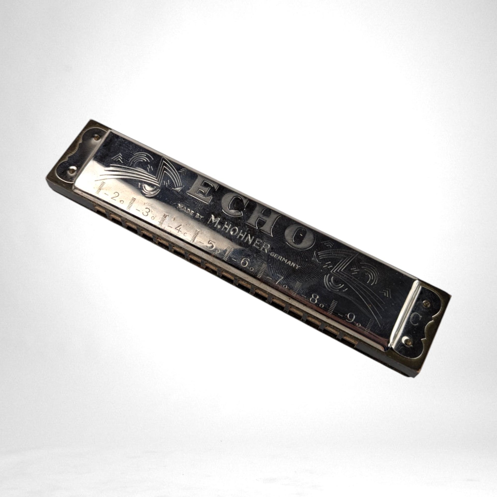 Vintage M. Hohner The Echo Harmonica - 5 1/2" - German Made - Collectible Musical Instrument - Untested