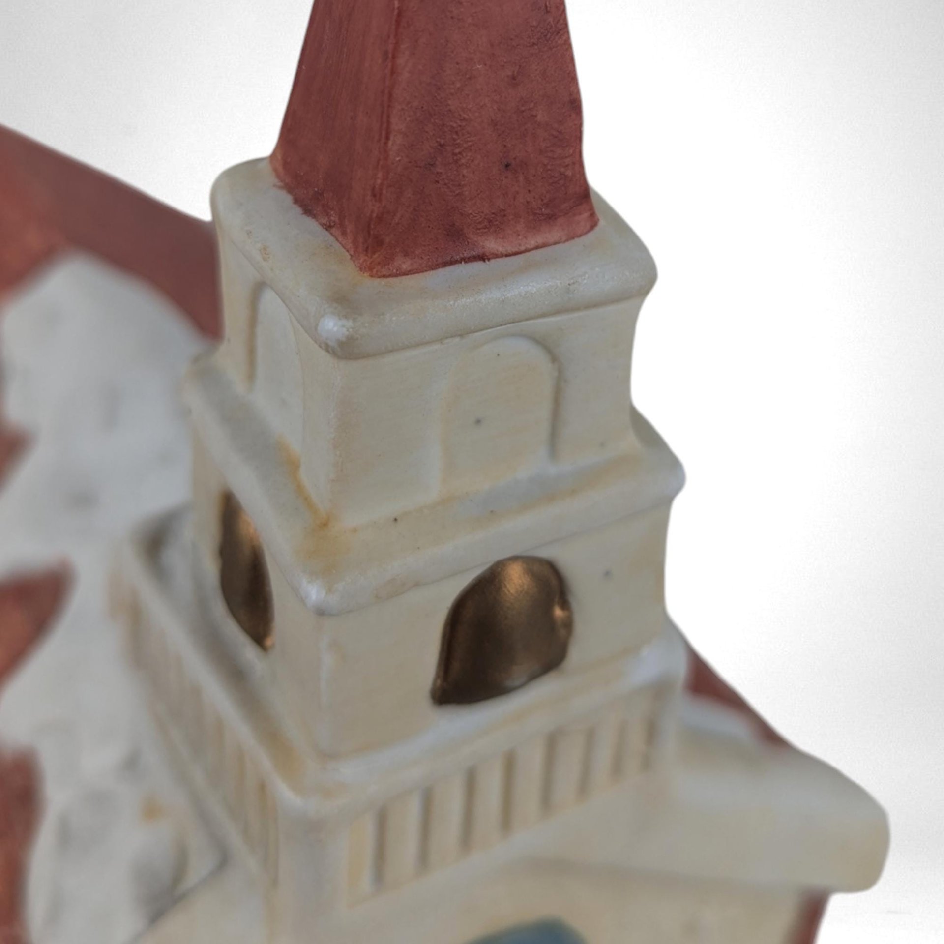 Vintage 1991 Ceramic Saint Mary's Church Village House | Lighted Christmas Village Building | Holiday Decor | Collectible Figurine