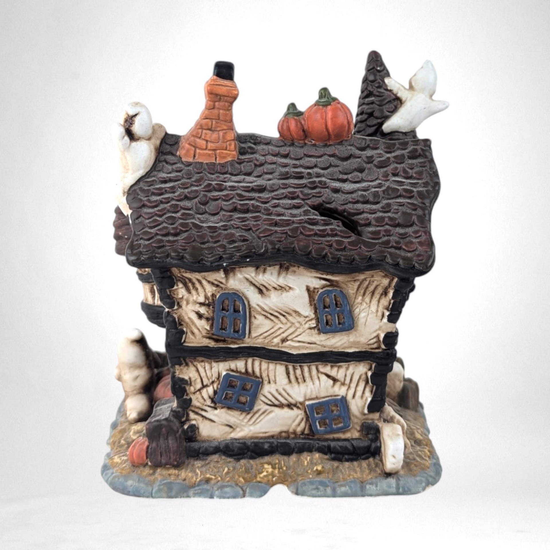 Vintage Halloween Ceramic Houses | Spooky Hollow Village | Haunted House, Bookstore, Witch Boutique | Collectible Halloween Decor