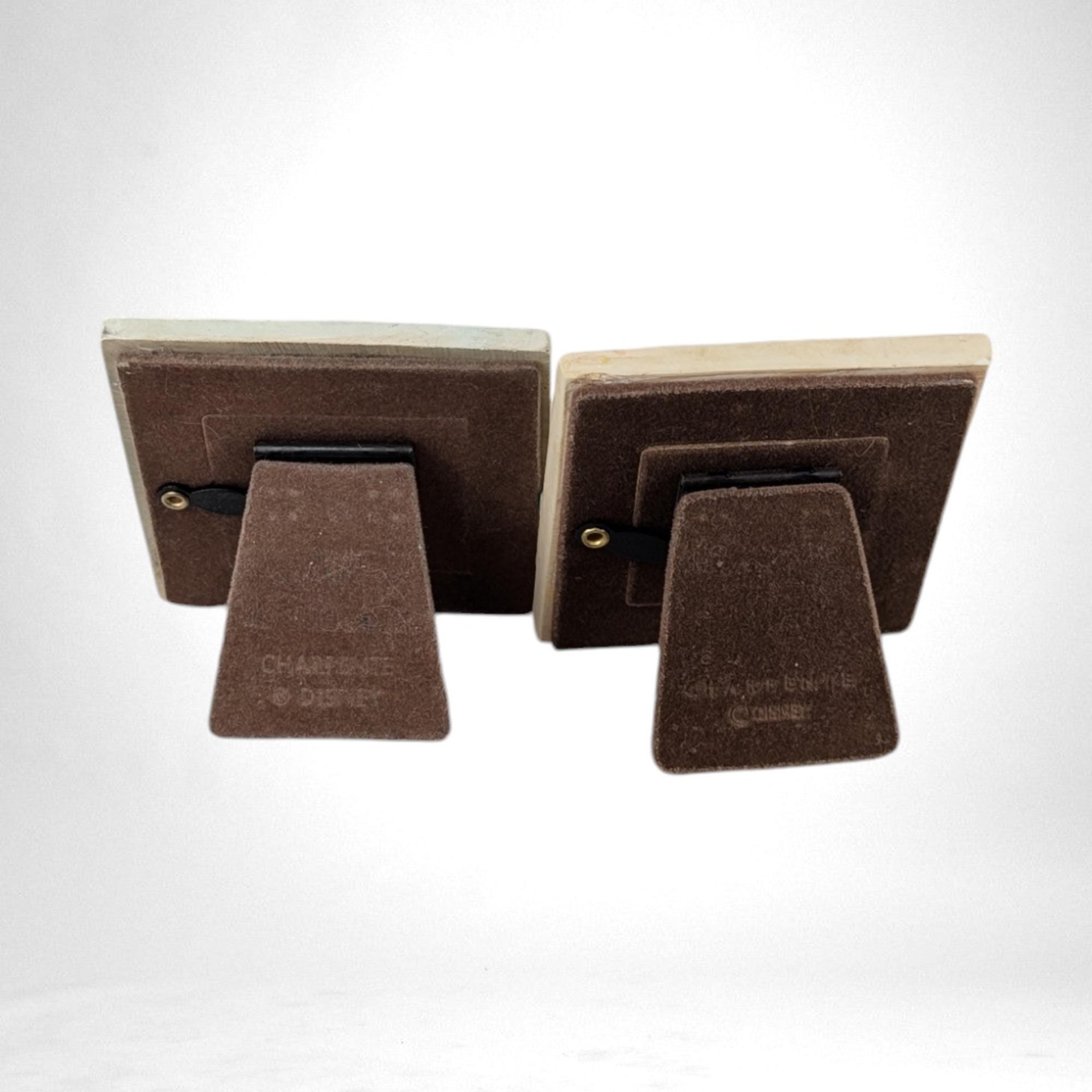 Vintage Set of 2 Small Classic Pooh Picture Frames | 3" Square