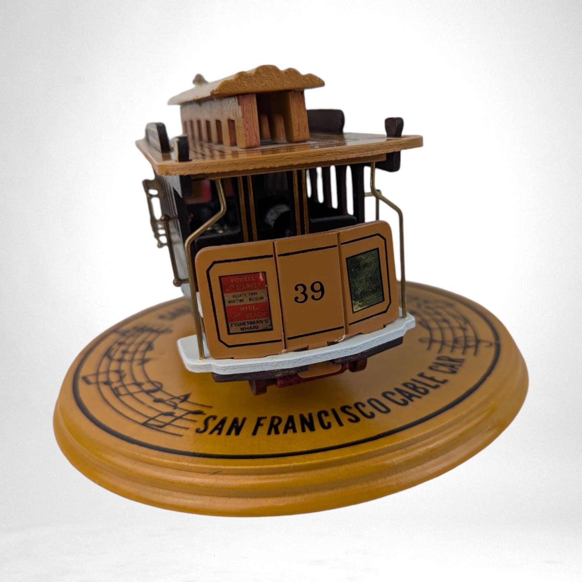 Vintage San Francisco Cable Car Music Box - Rotating Train, Collectible Souvenir, Home Decor, Gift for Travel Lovers, Powell and Hyde