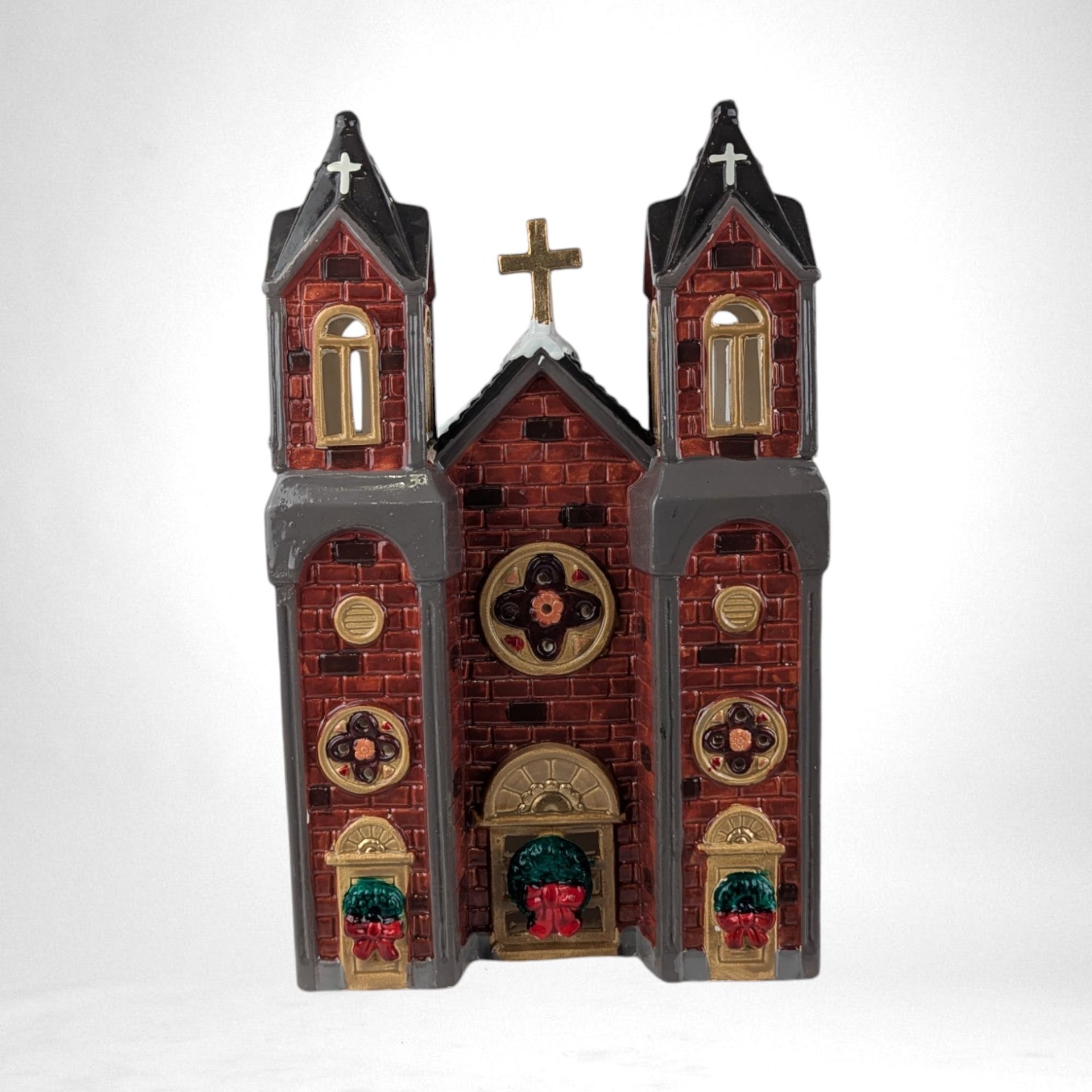 Vintage 1986 Department 56 "St. James Church" - Snowhorse Series - Lighted Ceramic Building - Christmas Village Collectible