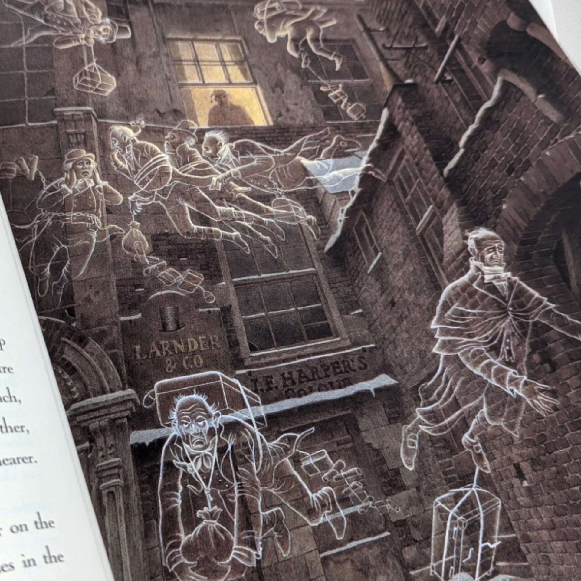 Signed 1990 Charles Dickens "A Christmas Carol" - Illustrated by Roberto Innocenti - Signed by Gerald Charles Dickens - Collectible Book