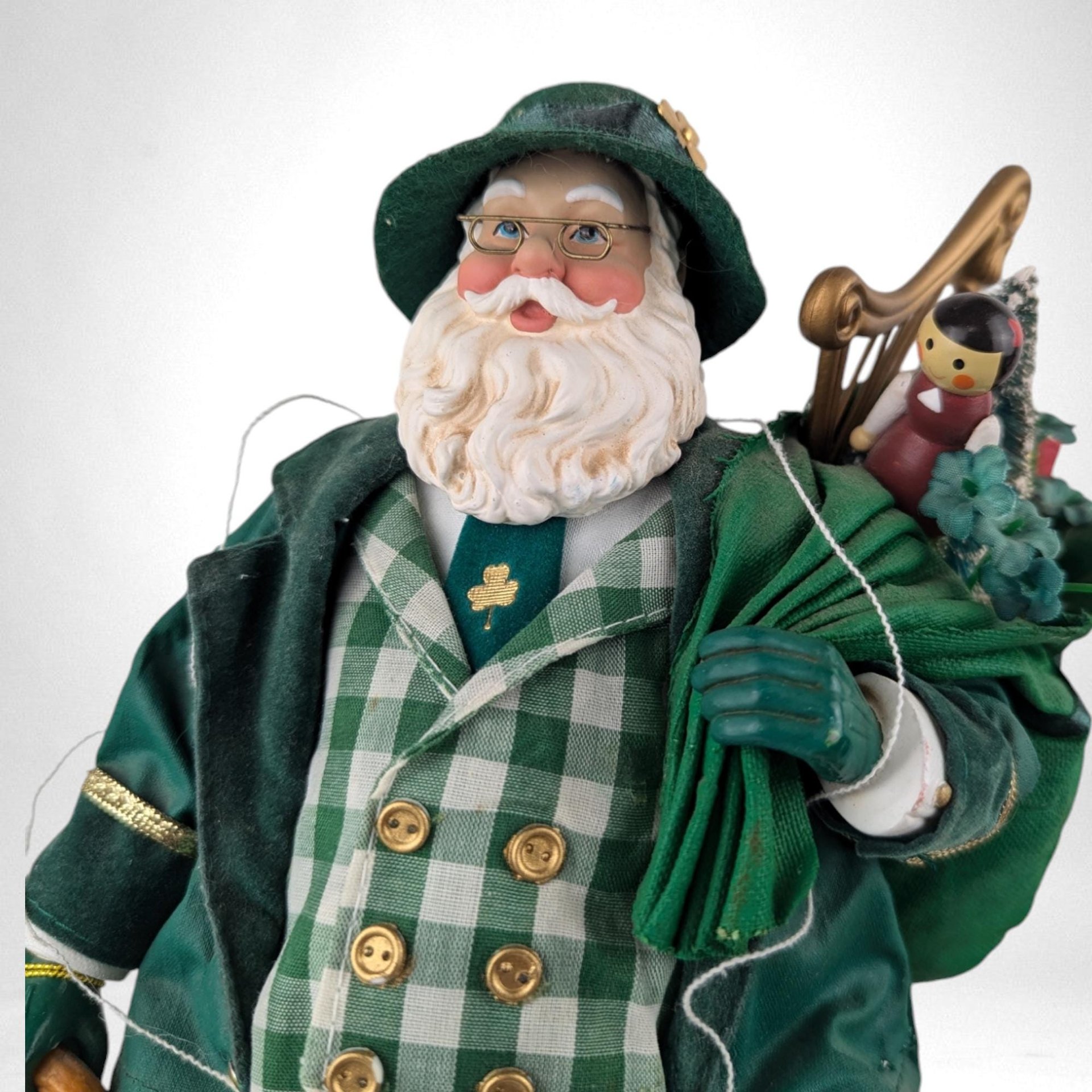 Kurt Adler Fabriche Dapper Irish Santa Doll -  Collectible Christmas Figurine -  Holiday Decor