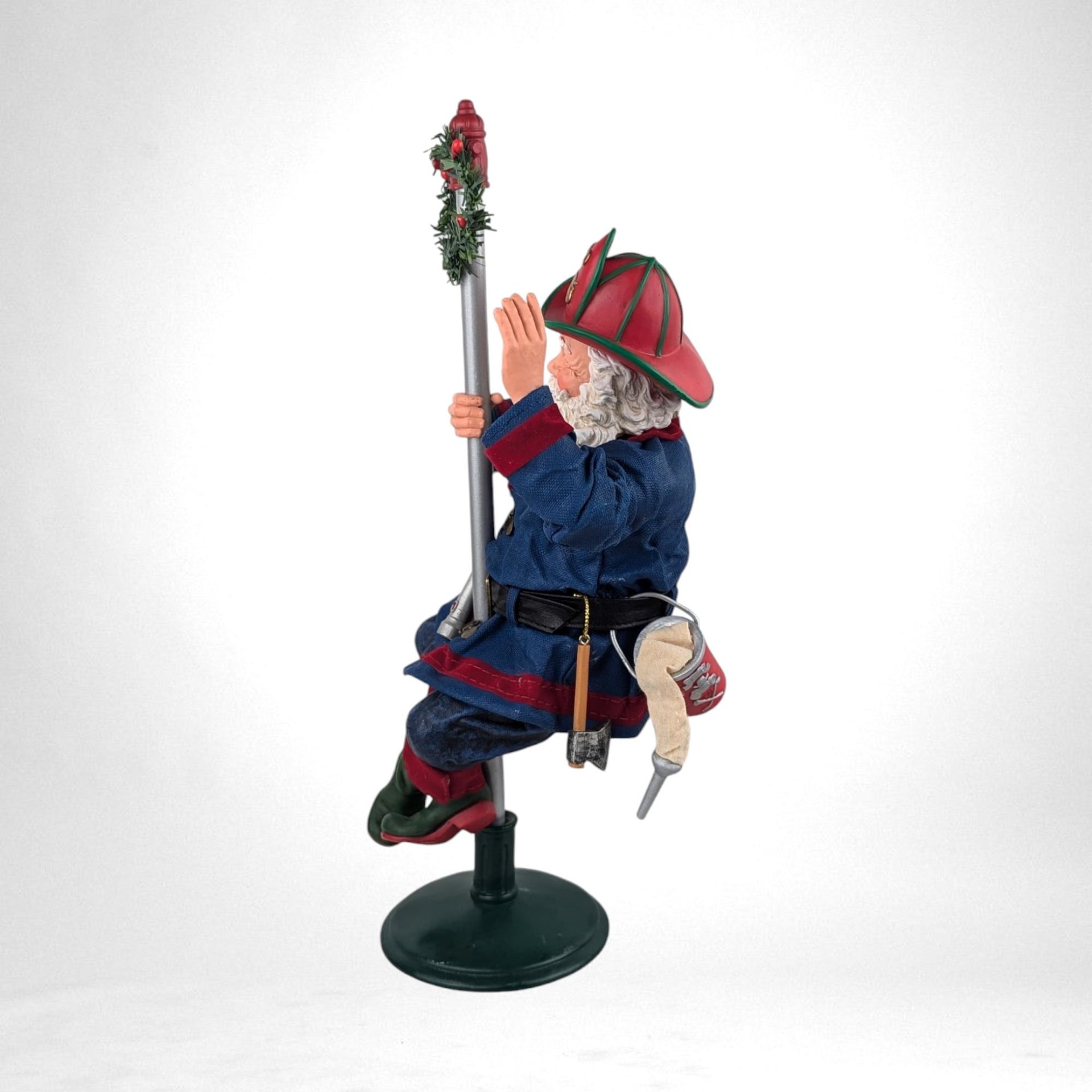 Vintage Fireman Santa Figurine,  Christmas Decor, Holiday Decor,  Firefighter Santa,  Collectible Santa,  Unique Christmas Gift