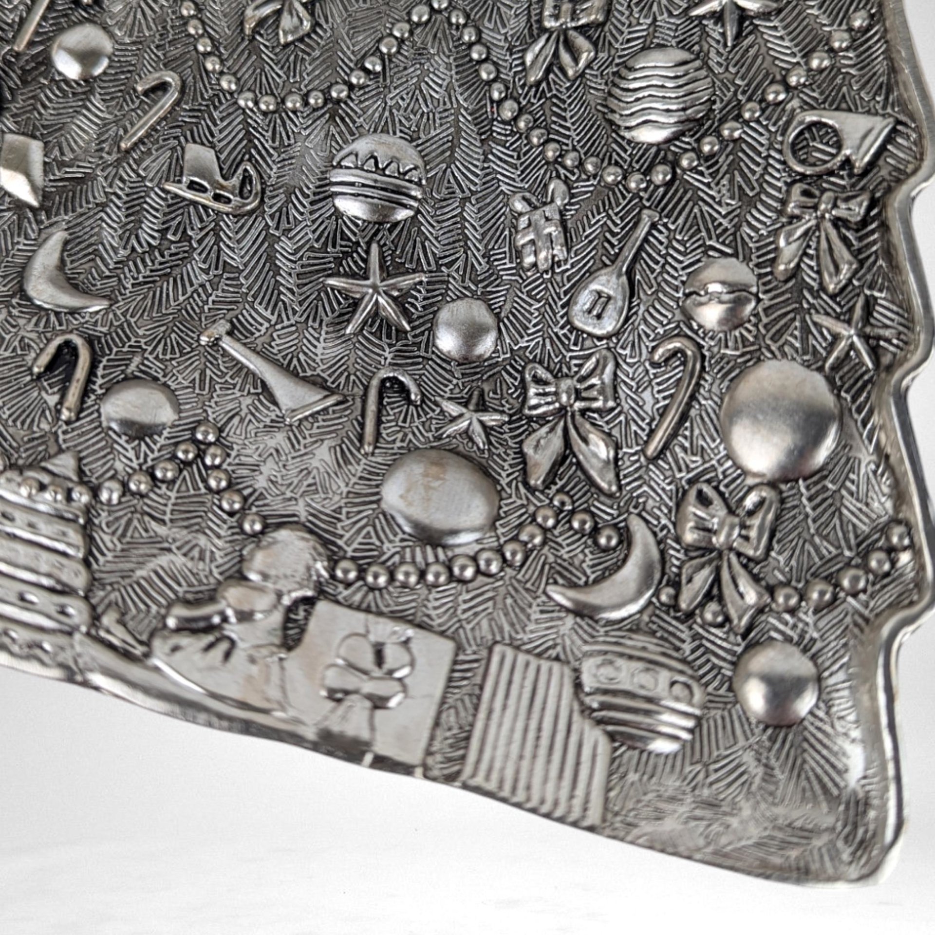 Vintage International Silver Company Christmas Tree Tray | Silver Plated Serving Tray | Holiday Decor