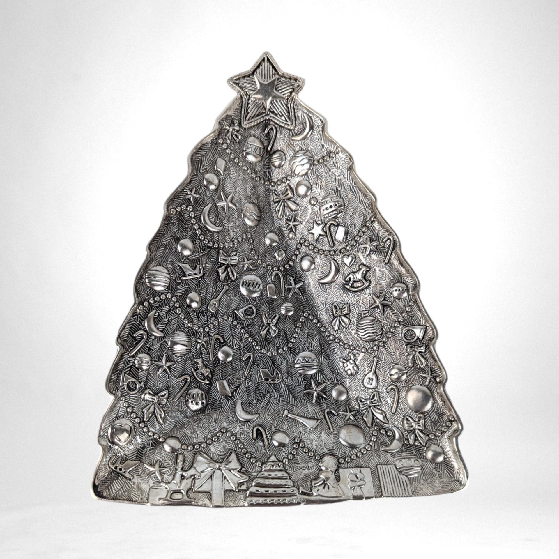 Vintage International Silver Company Christmas Tree Tray | Silver Plated Serving Tray | Holiday Decor