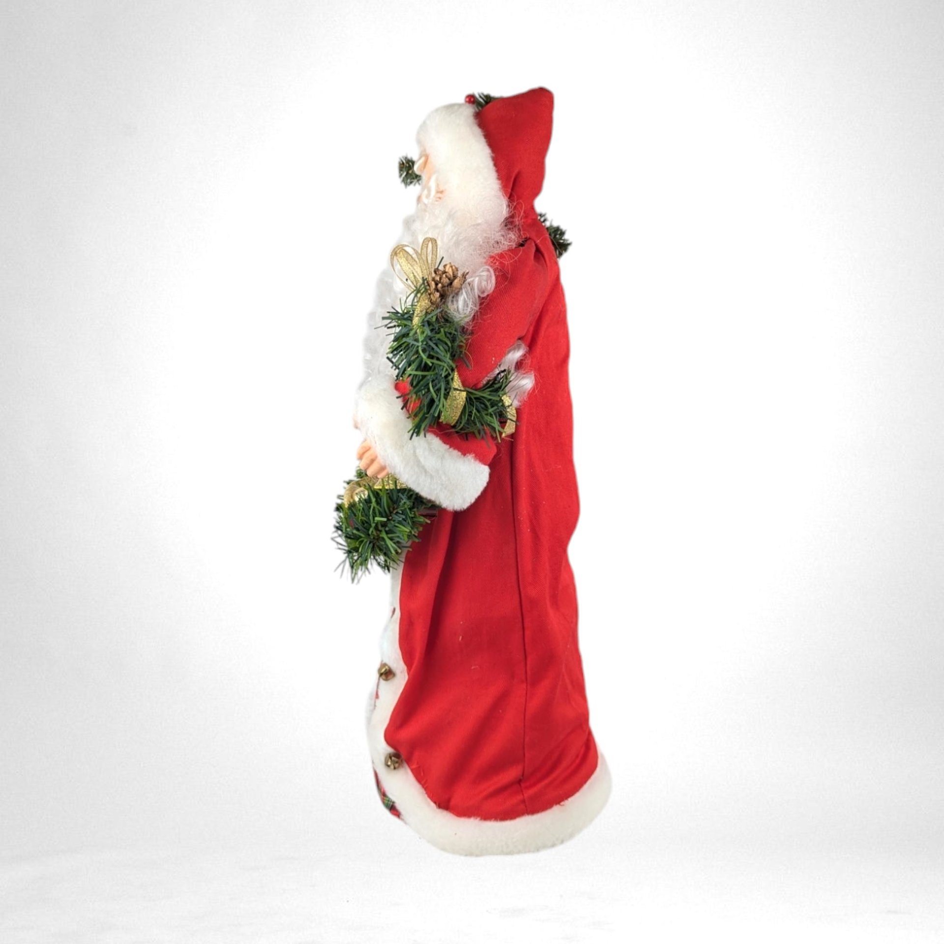 Vintage Santa Claus Tree Topper | Red Velvet | Christmas Decor | Festive Decor