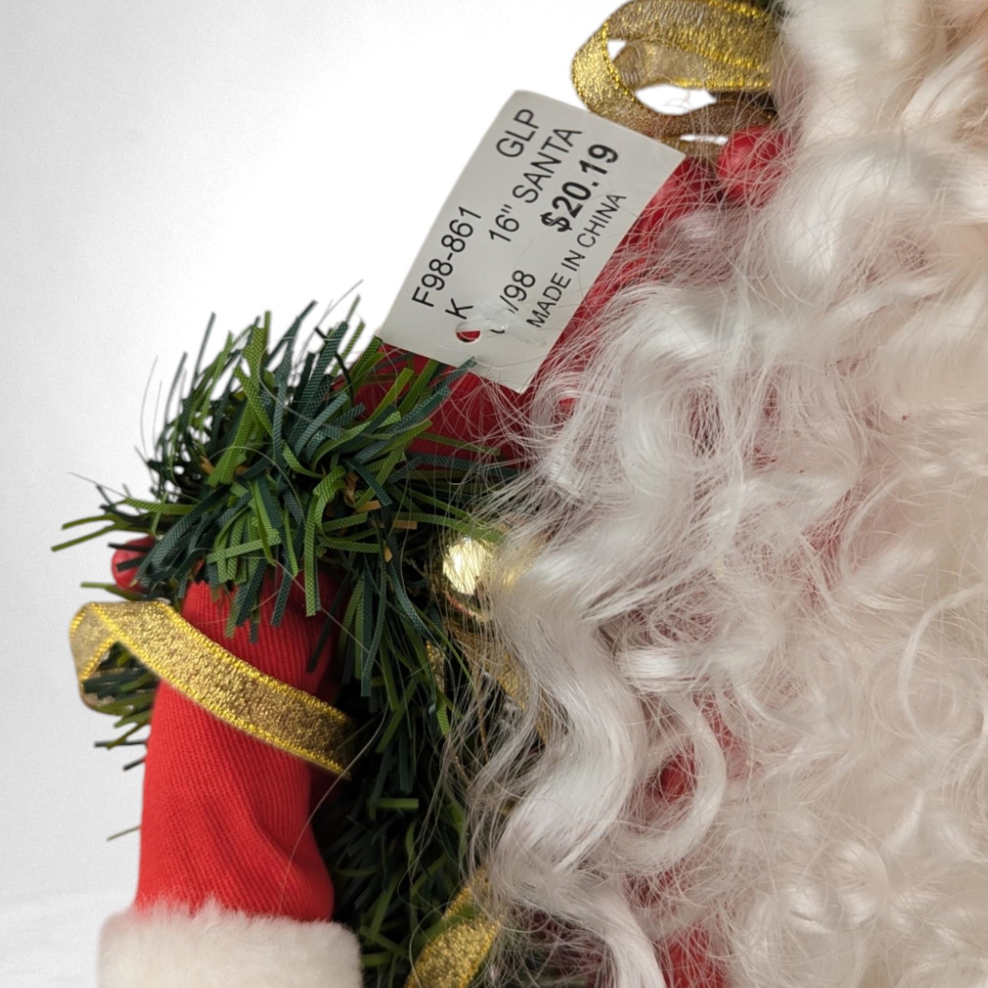 Vintage Santa Claus Tree Topper | Red Velvet | Christmas Decor | Festive Decor