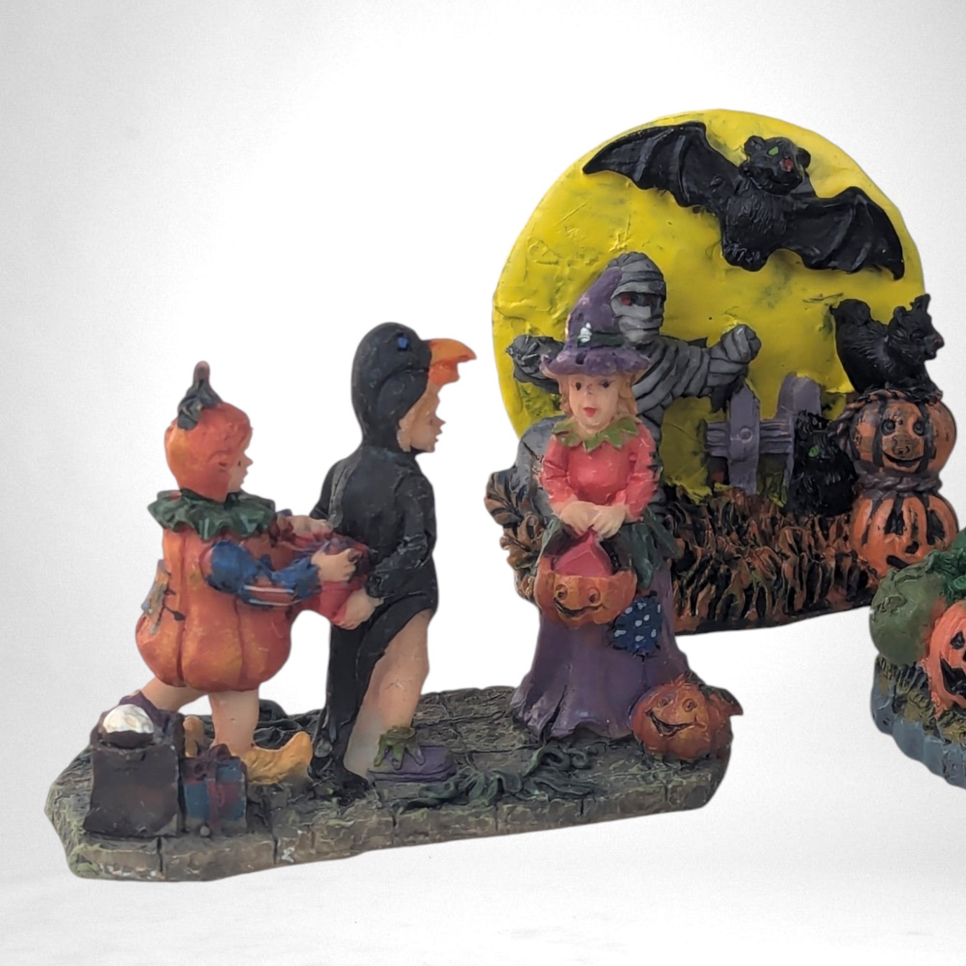 Vintage Halloween Village Accessories | Spooky Town Collection | Resin Figures | Halloween Decor