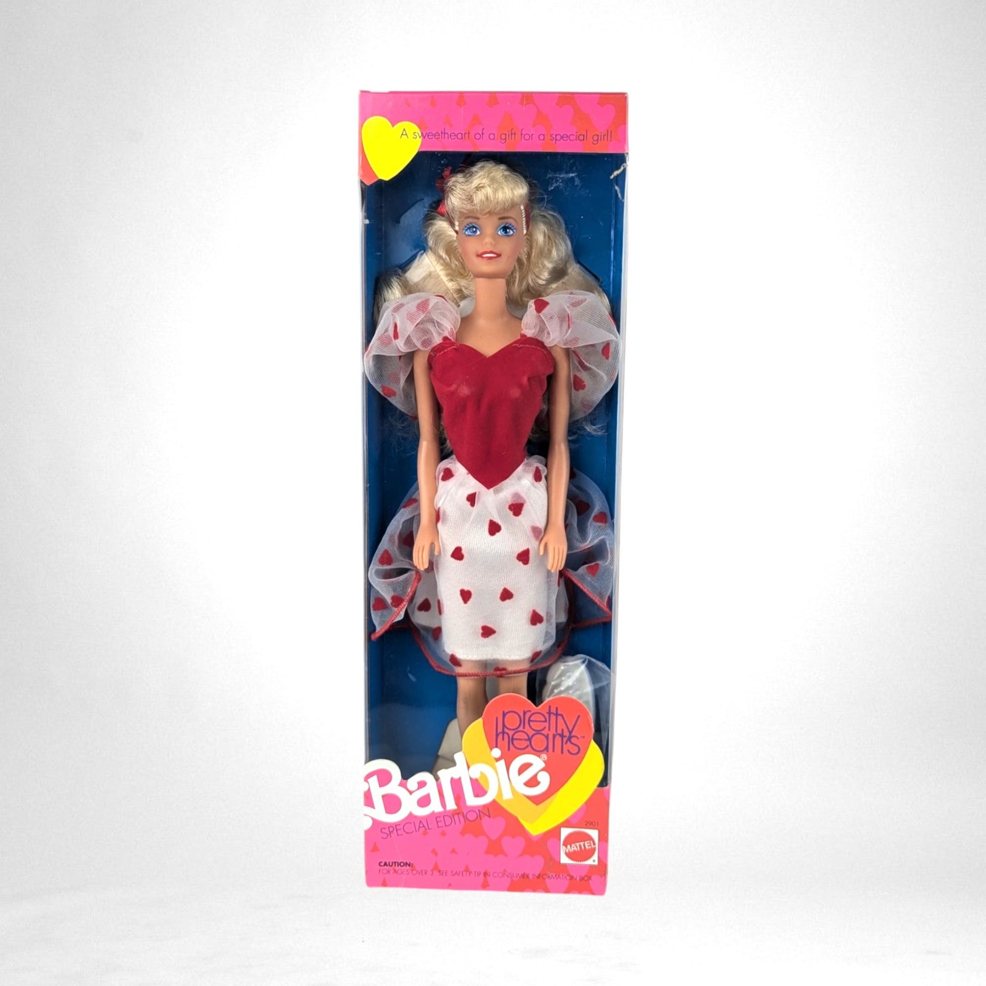 1991 Mattel Pretty Hearts Barbie Doll | New in Package | Vintage Barbie Collectible | Special Edition
