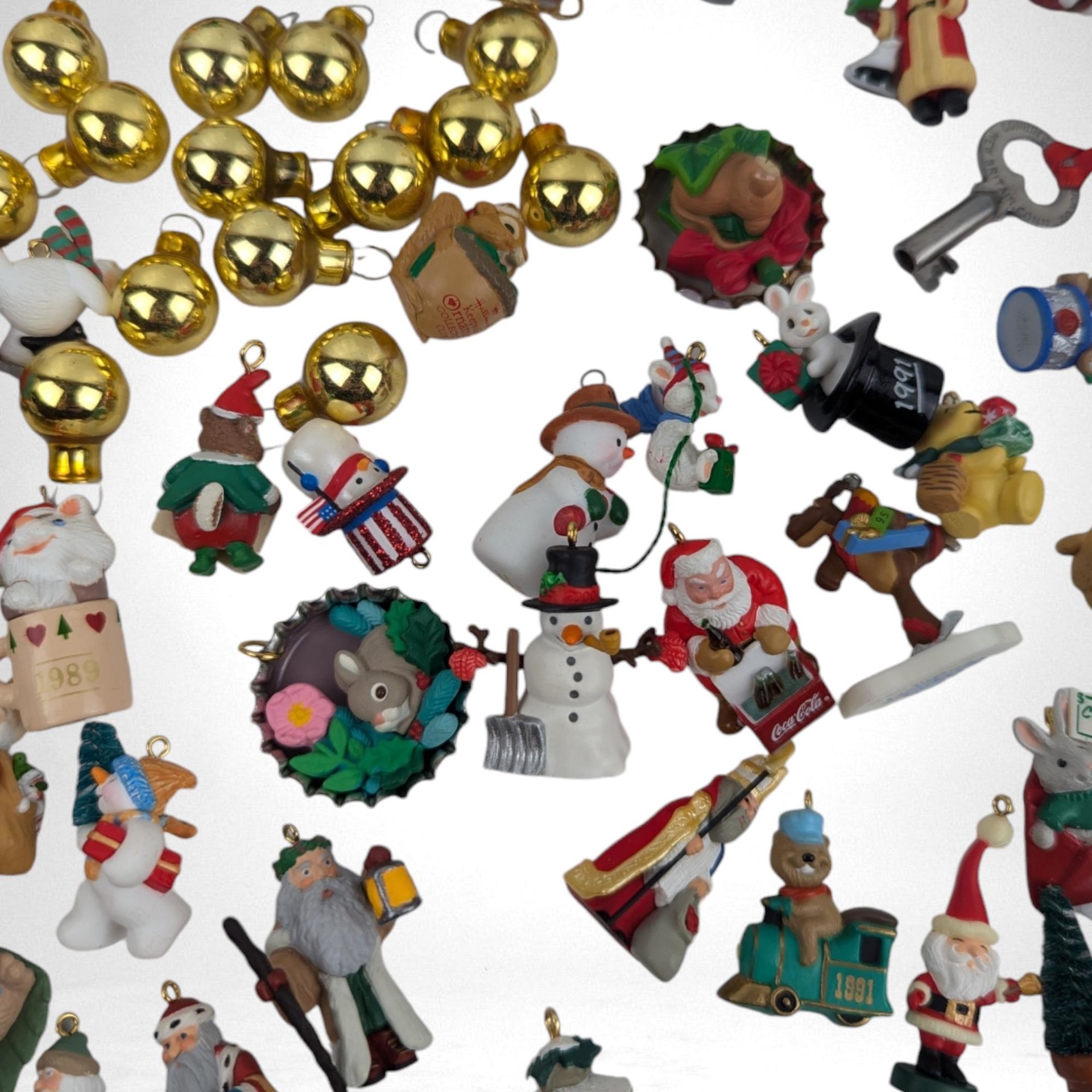 Vintage Miniature Christmas Ornaments, Hallmark Ornaments, Mini Ornaments for Crafts, Fairy Garden Decor, Dollhouse Ornaments