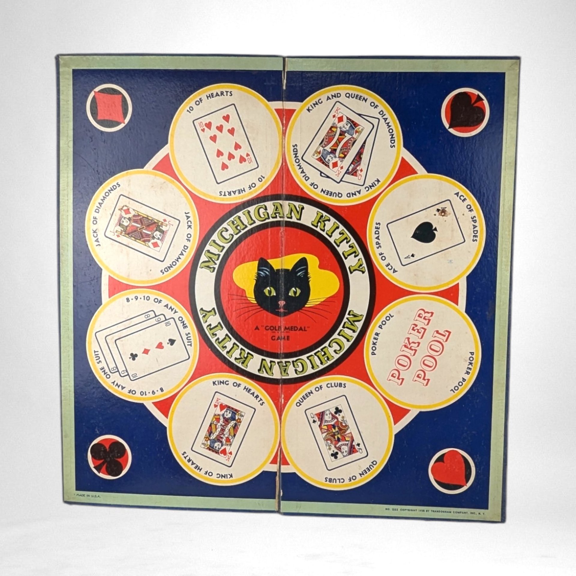 Vintage 1938 Transogram Michigan Kitty Game Board,  Wall Decor,  Serving Tray,  Game Room Decor,  Unique Gift
