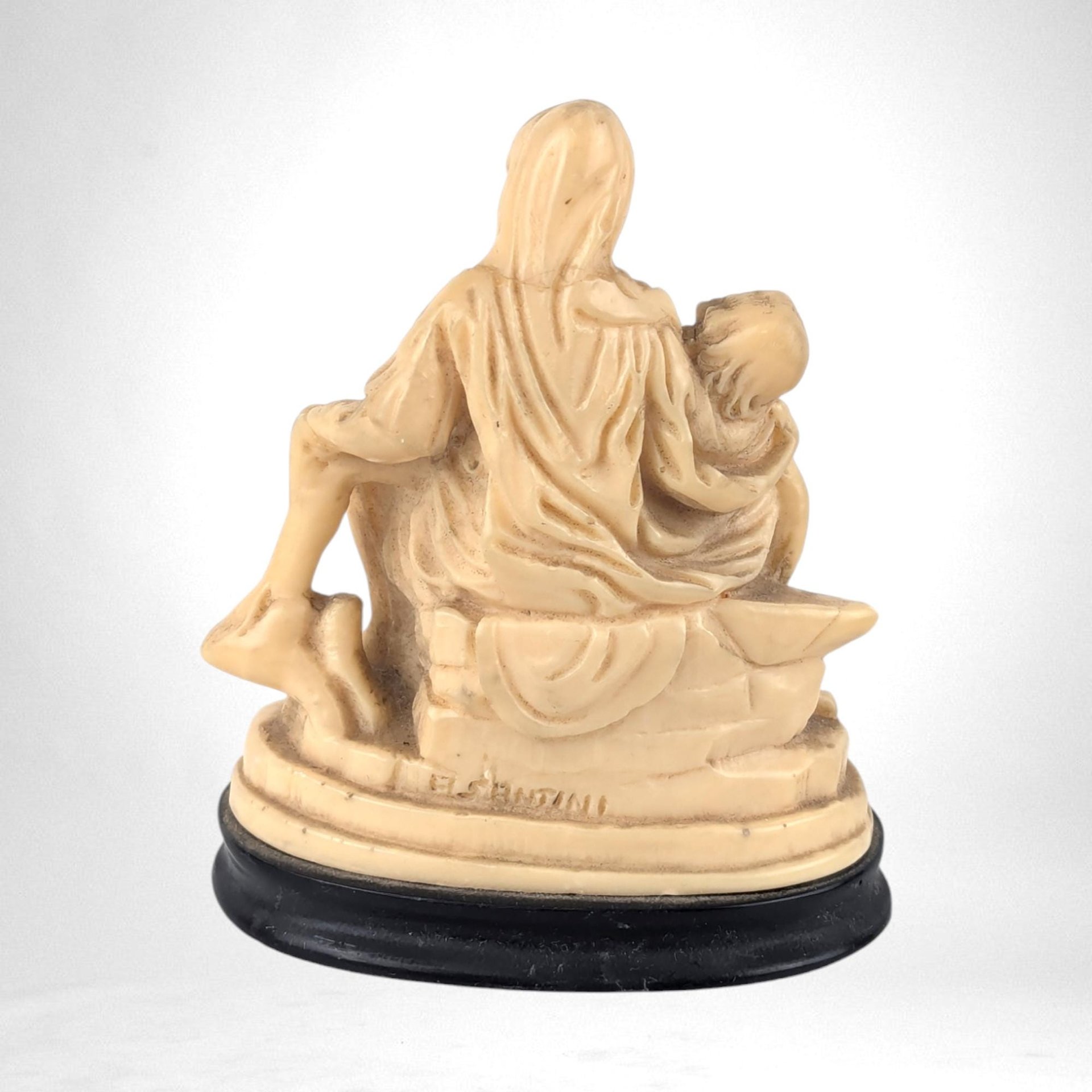 Vintage Santini Pieta Figurine | Religious Statue | Resin Sculpture | Home Decor | Spiritual Gift | 4 3/4"
