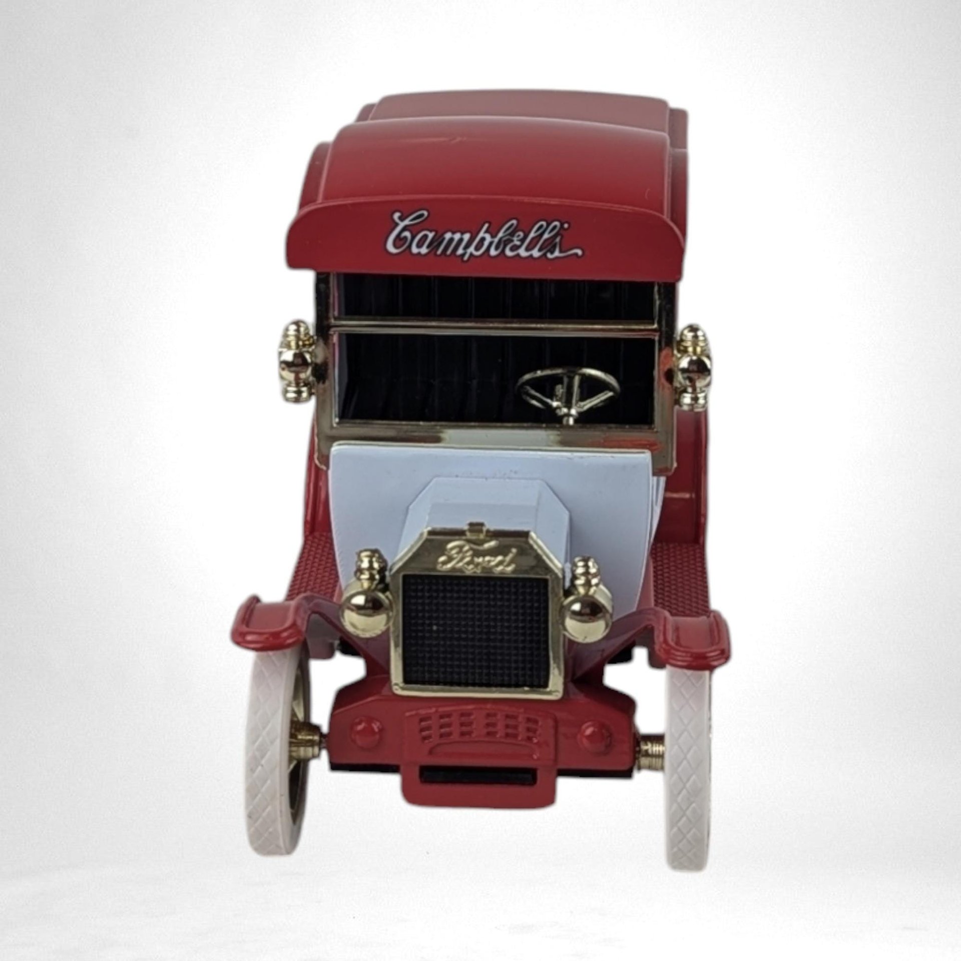 Vintage 1997 Gearbox Campbell's Soup 1912 Ford Model T Delivery Car Die Cast Bank | Collectible Red Truck | Retro Advertising Memorabilia