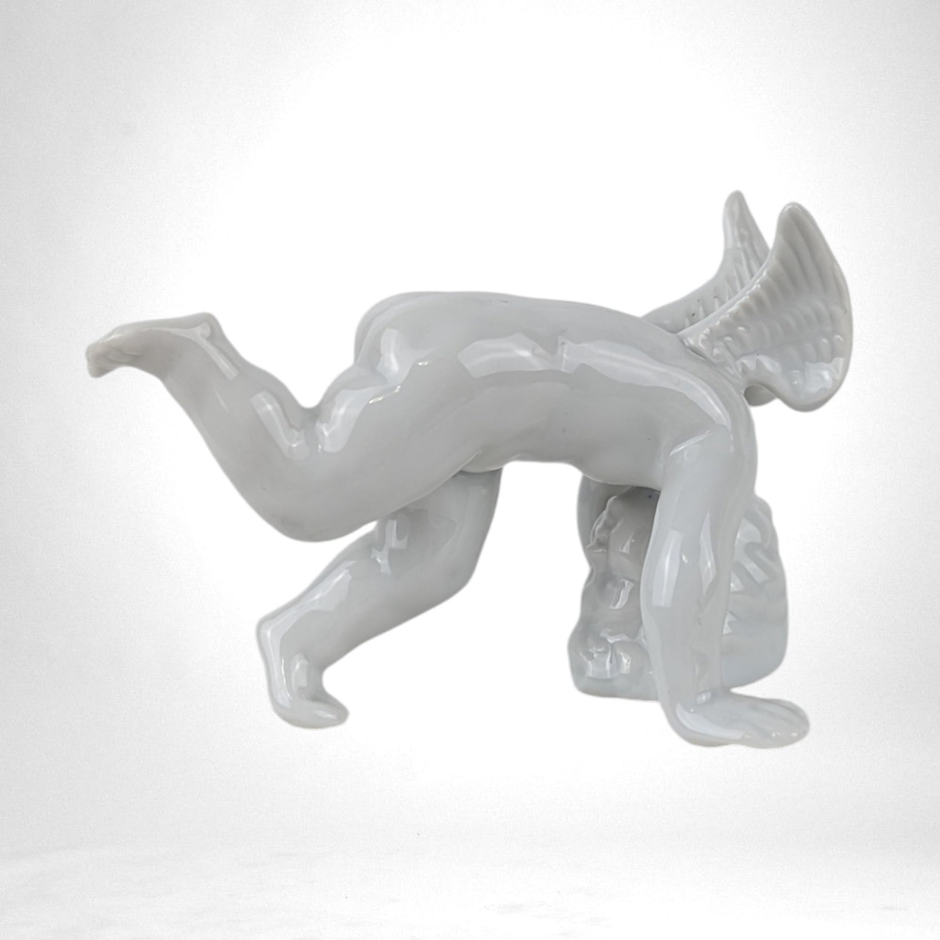 Vintage White Porcelain Tumbling Cherub Figurine | Angel Figurine | Home Decor | Collectible Figurine | Gift for Collector