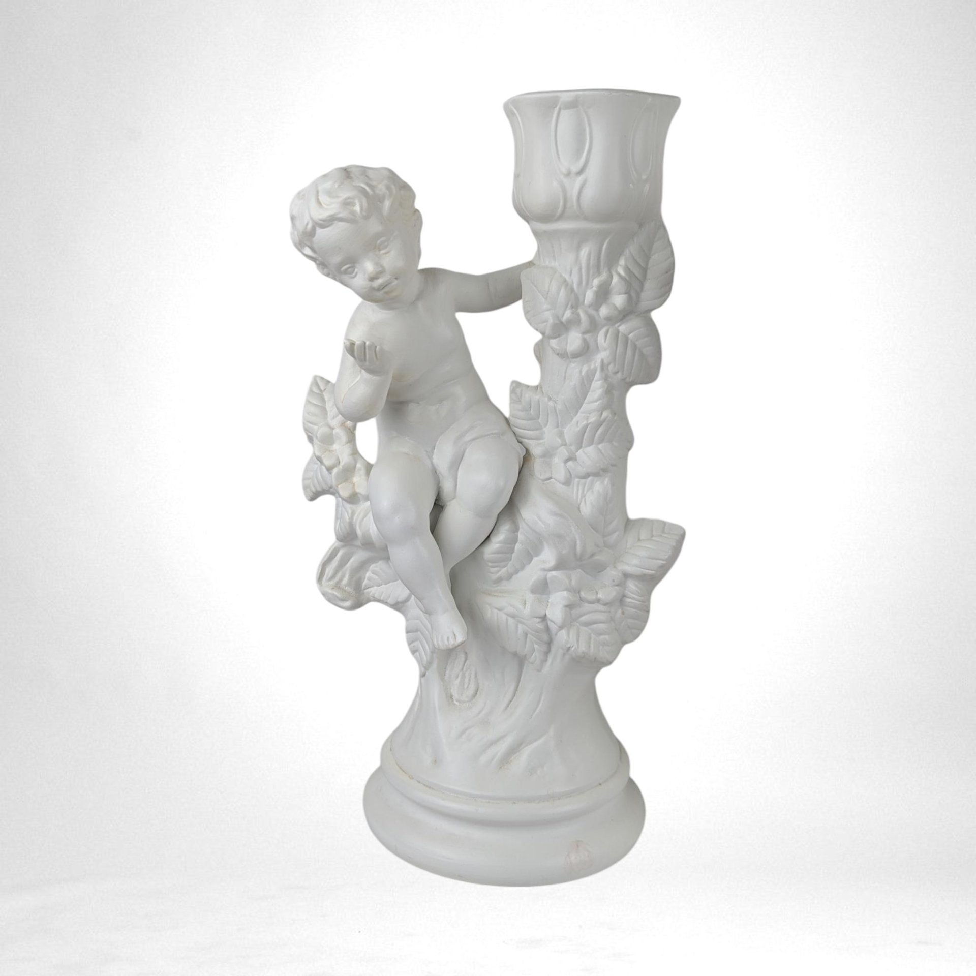 Vintage Holland Mold Cherub Candlestick Holders | Pair of Porcelain Cherubs | Angel Candle Holders | Romantic Home Decor | Wedding Decor