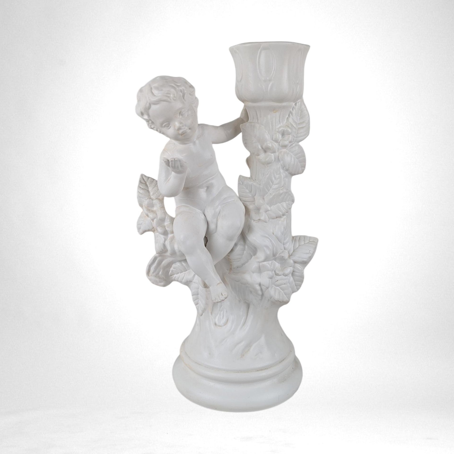 Vintage Holland Mold Cherub Candlestick Holders | Pair of Porcelain Cherubs | Angel Candle Holders | Romantic Home Decor | Wedding Decor