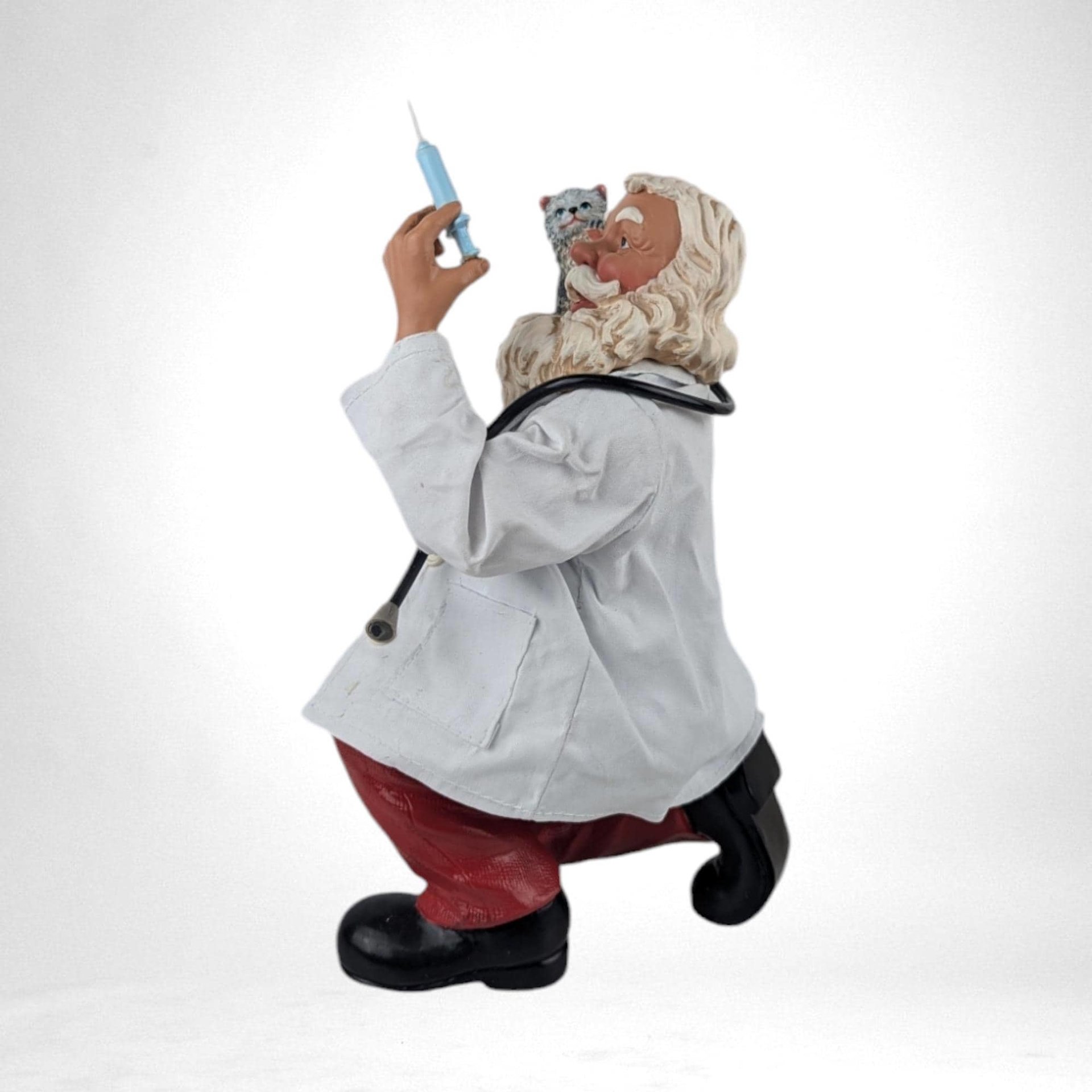 KSA "This Won't Hurt" Santa Doctor Figurine |  Christmas Decor |  Veterinarian Santa |  Collectible Figurine |  Unique Gift