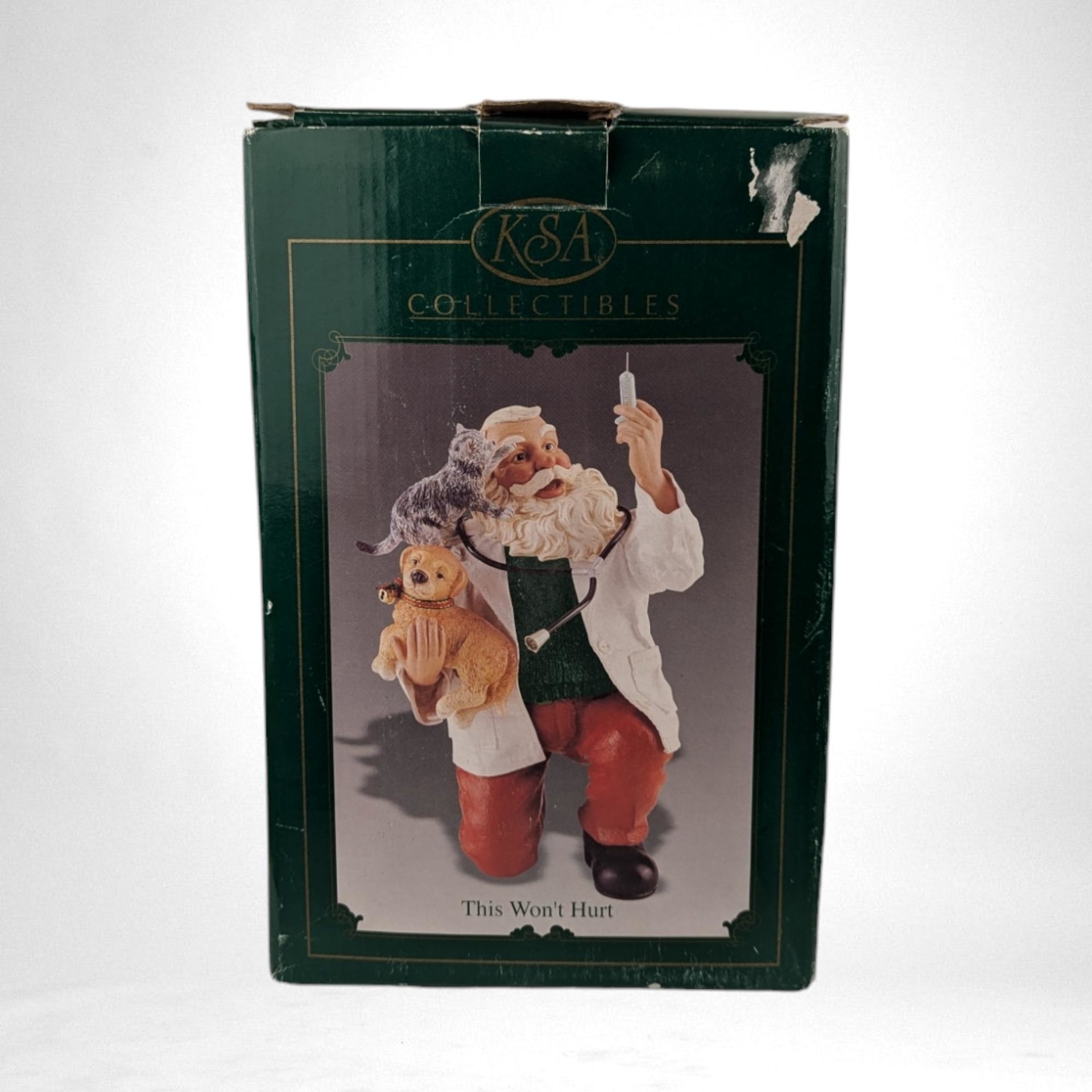 KSA "This Won't Hurt" Santa Doctor Figurine |  Christmas Decor |  Veterinarian Santa |  Collectible Figurine |  Unique Gift