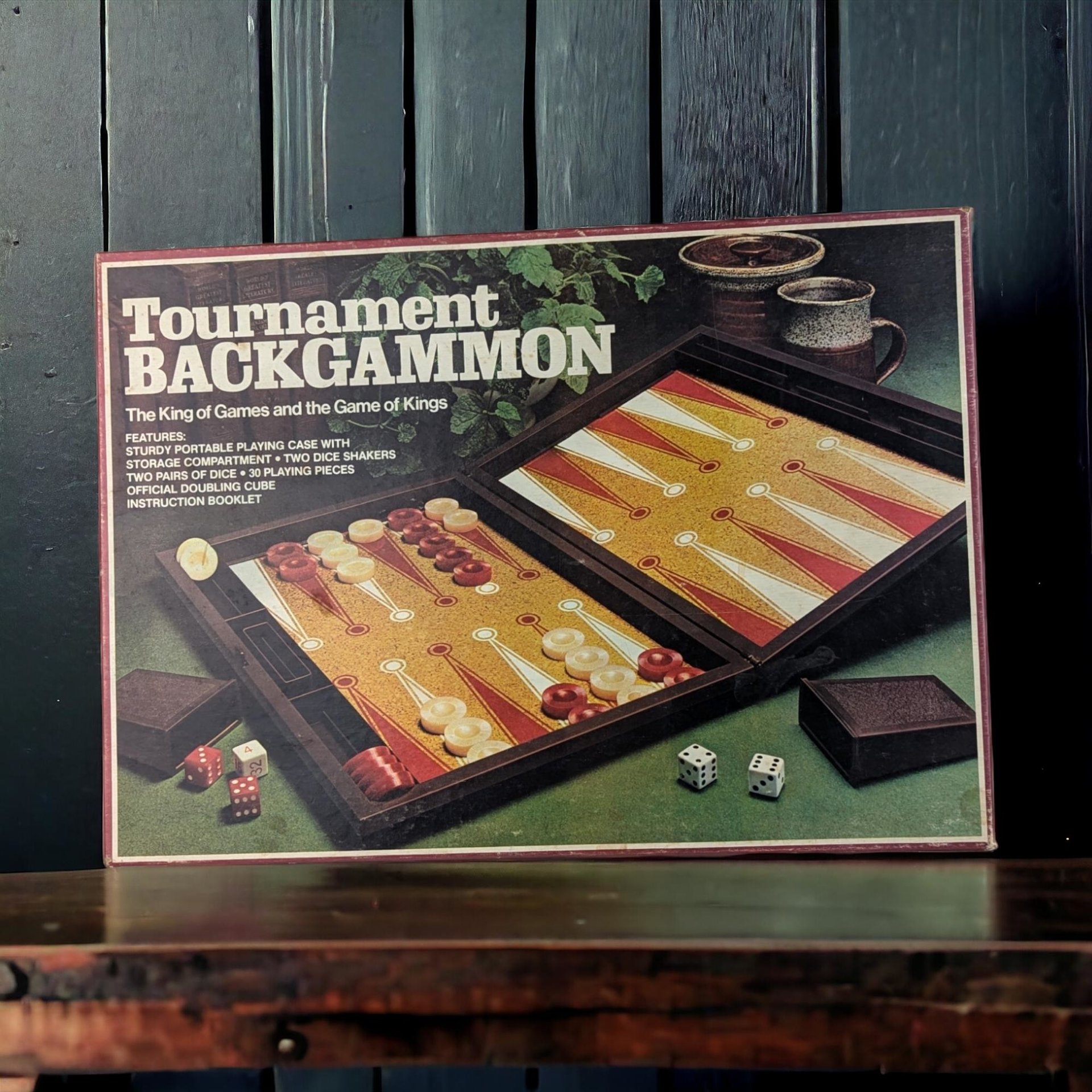 Vintage 1976 E.S. Lowe Tournament Backgammon Game | Complete with Instructions | Retro Board Game |  Classic Game