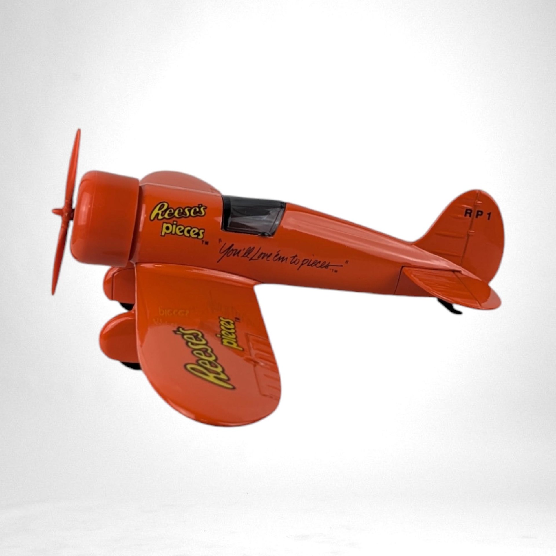 Vintage 1992 Reese's Pieces Airplane Bank, SpecCast Metal Bank, Collectible Airplane, Candy Advertising, Gift for Pilot