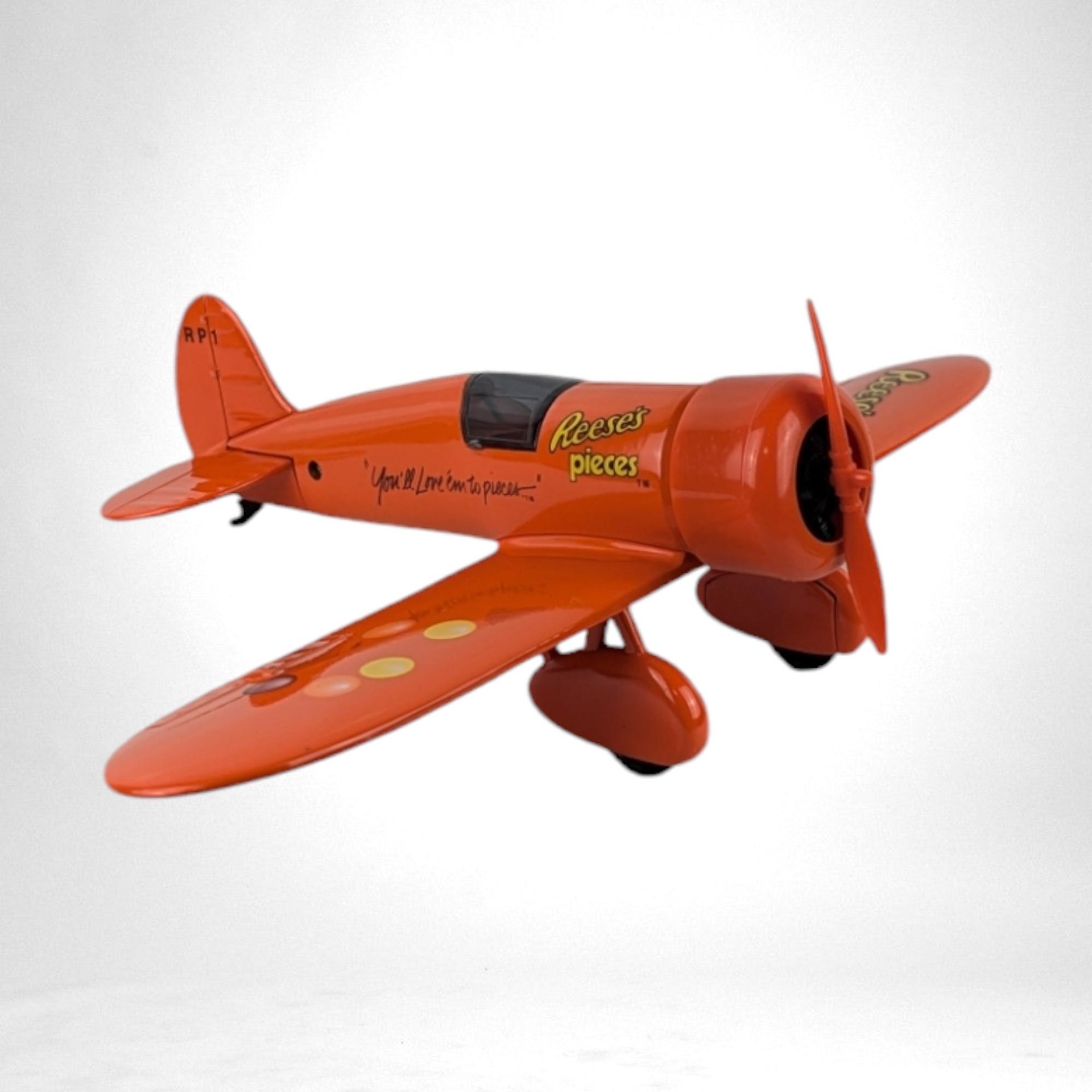 Vintage 1992 Reese's Pieces Airplane Bank, SpecCast Metal Bank, Collectible Airplane, Candy Advertising, Gift for Pilot