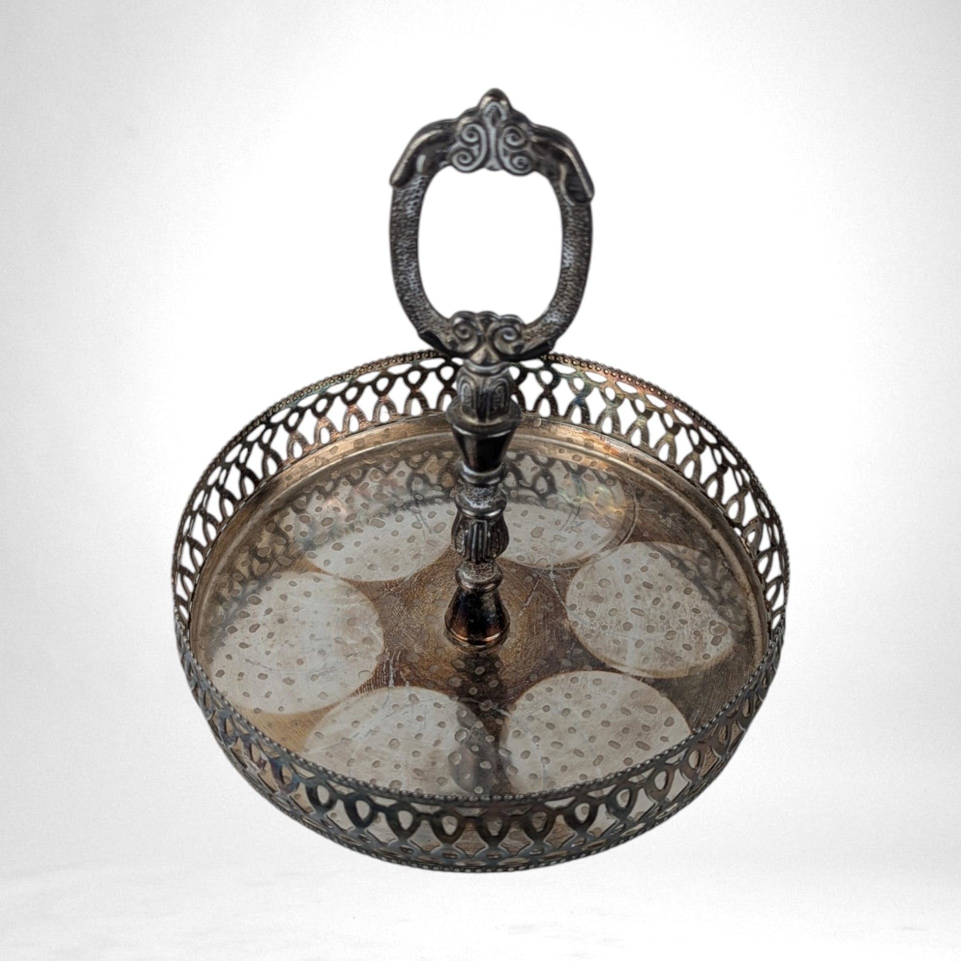 Vintage Silver Vanity Tray, Ornate Serving Tray with Handle, Silverplate Tray, Decorative Tray,  Vanity Decor,  Unique Gift