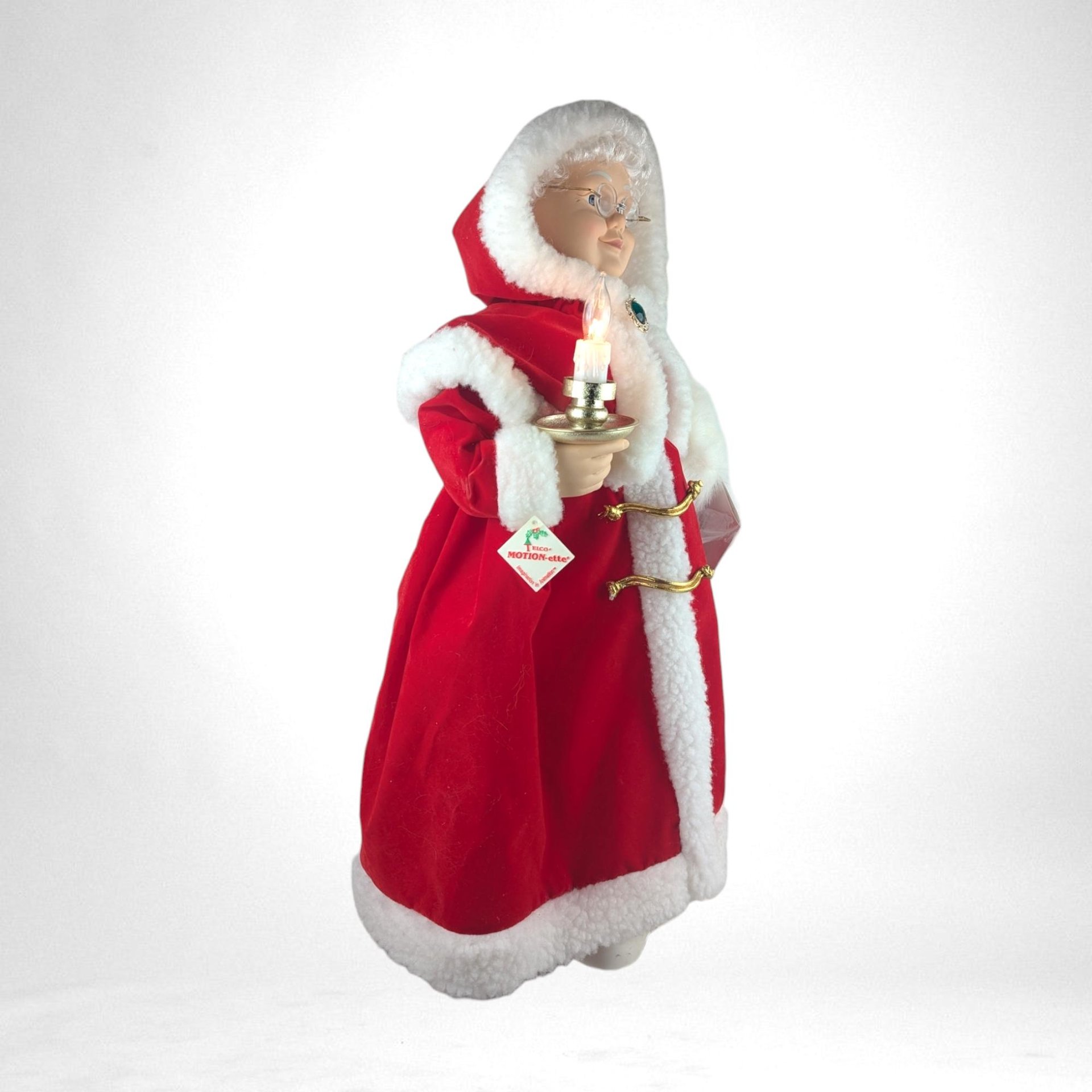 Vintage Telco Motion-ette Mrs. Claus Animated Figure, Christmas Decoration, Holiday Decor, Collectible, 23 1/2" Tall