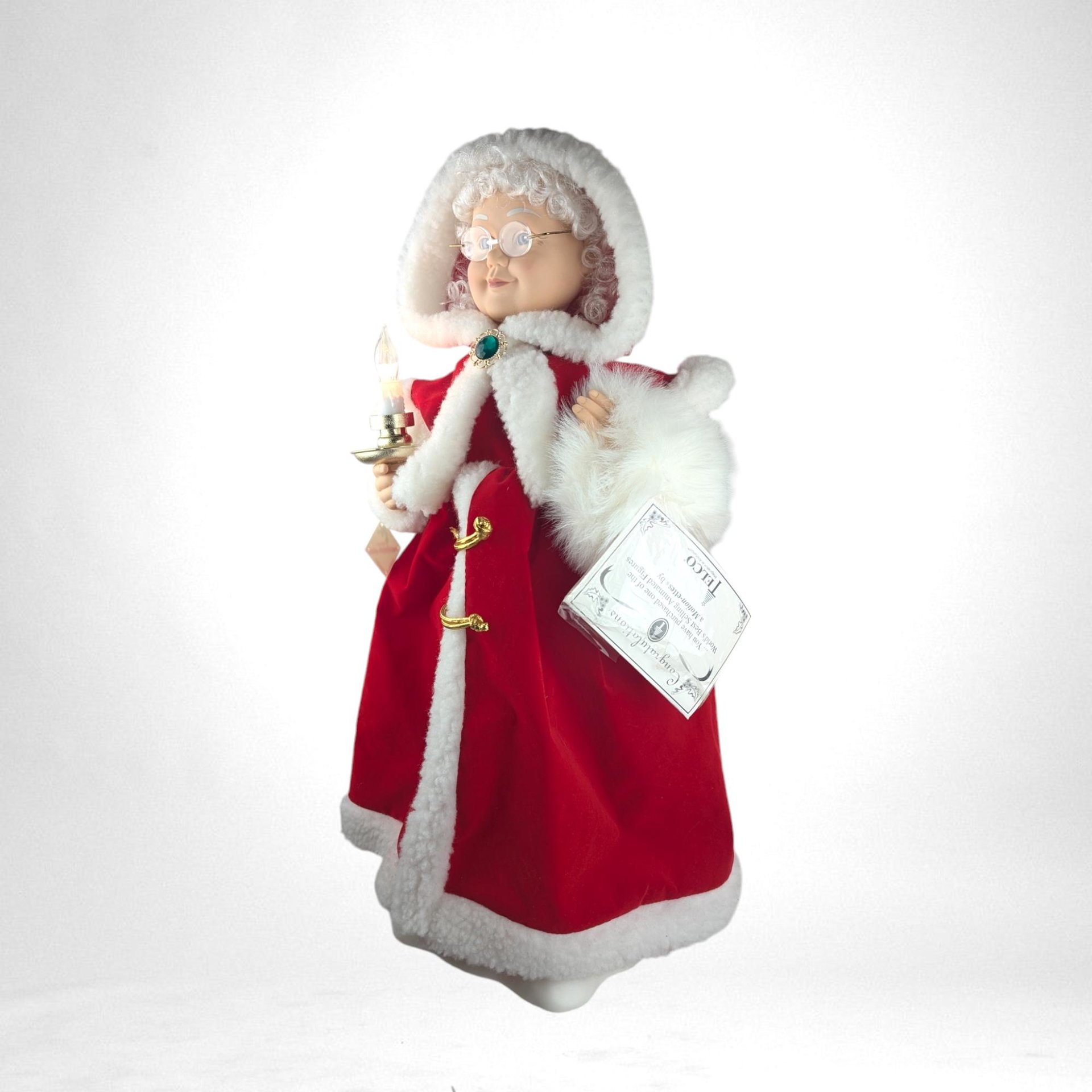 Vintage Telco Motion-ette Mrs. Claus Animated Figure, Christmas Decoration, Holiday Decor, Collectible, 23 1/2" Tall