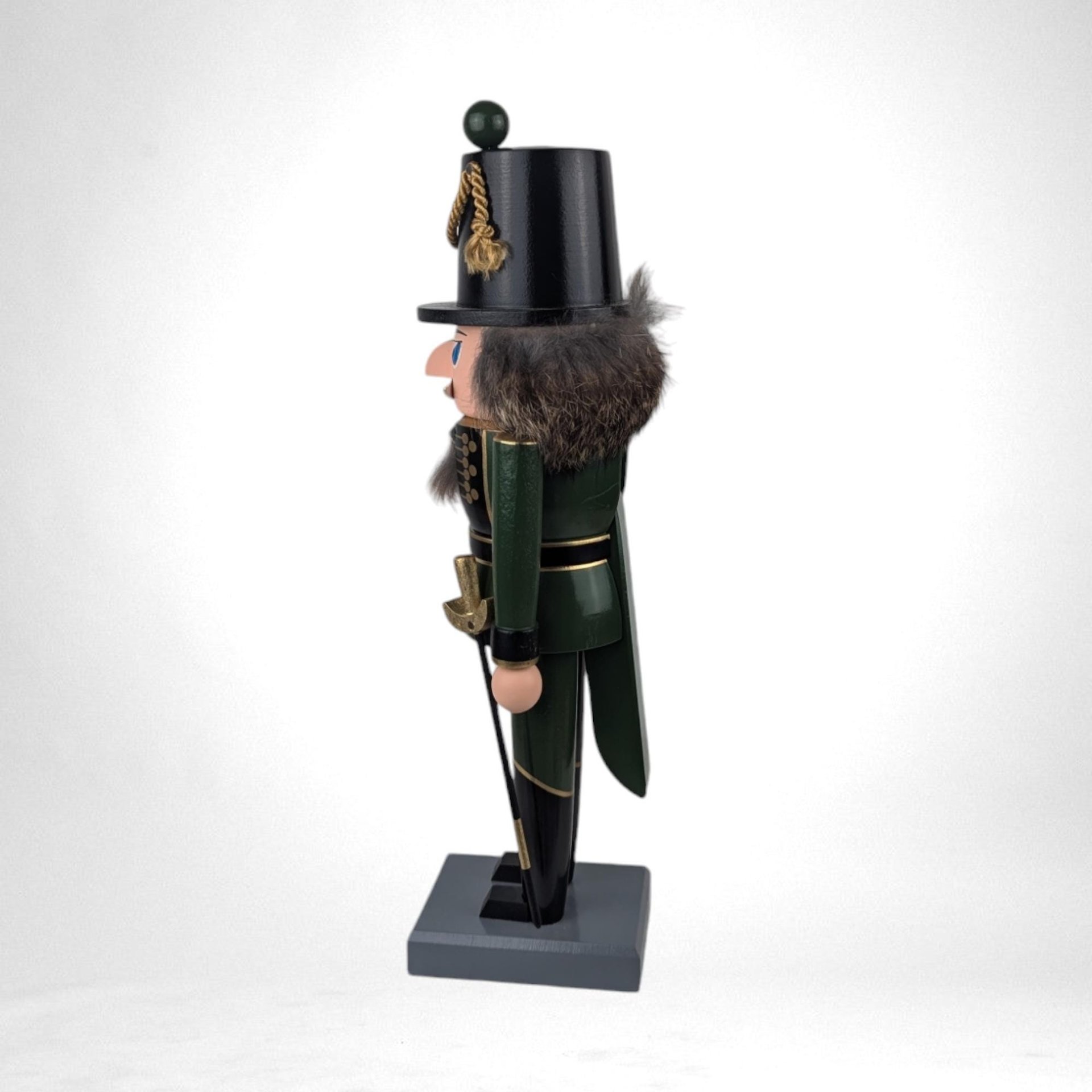 Vintage German Wooden Nutcracker | Green Soldier with Sword | Traditional Christmas Decor | Hand-Painted | Holiday Gift
