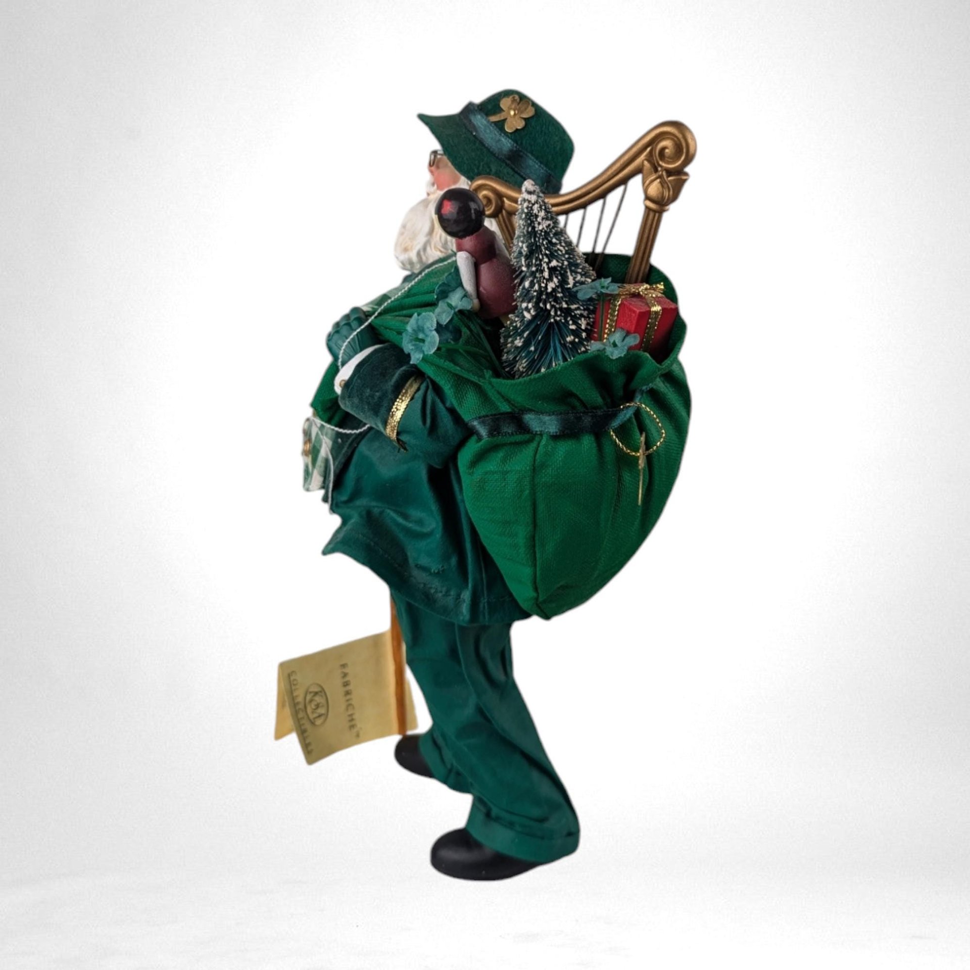 Kurt Adler Fabriche Dapper Irish Santa Doll -  Collectible Christmas Figurine -  Holiday Decor