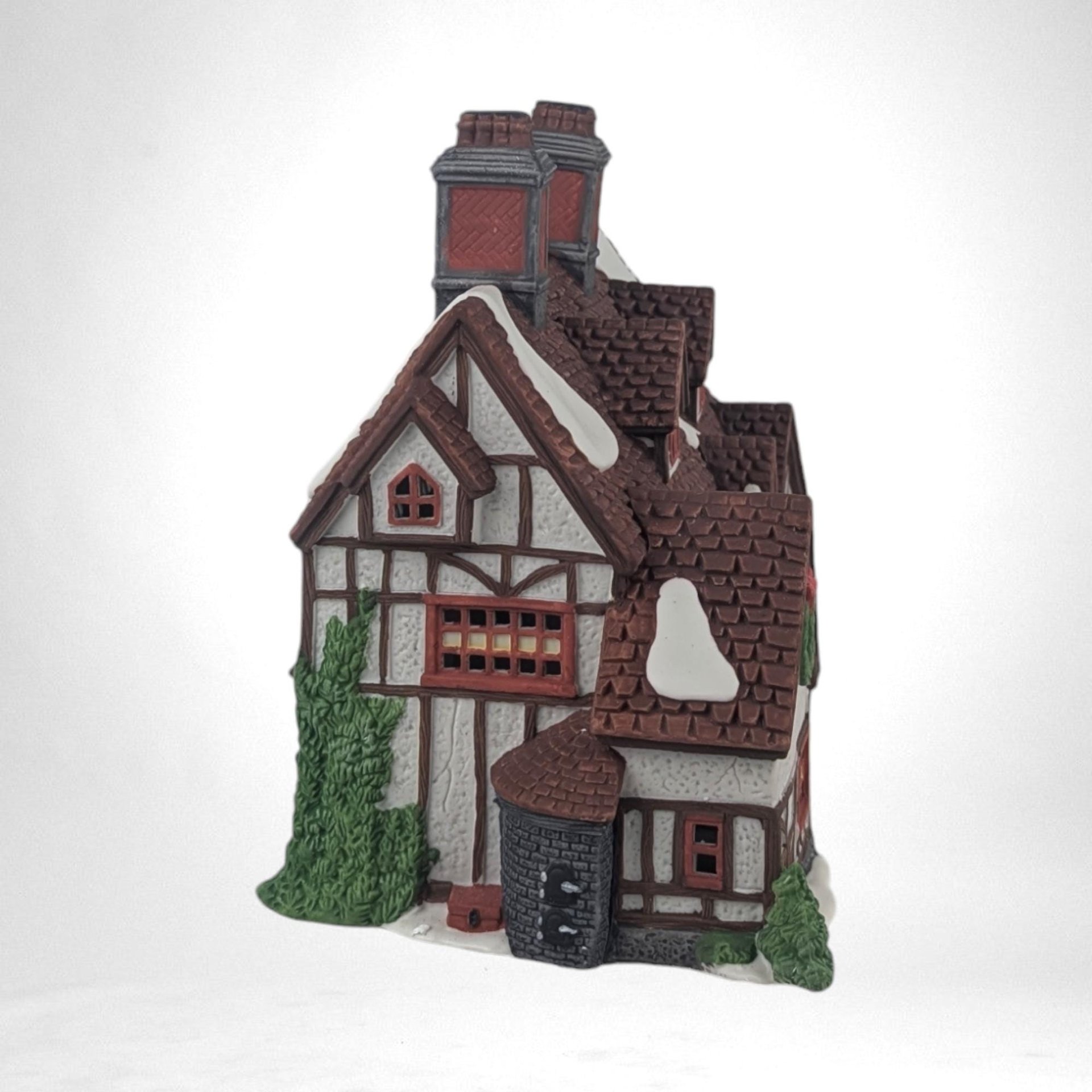 Vintage 1991 Dept 56 Dickens' Village "Ashbury Inn" |  Lighted Porcelain House | Christmas Village Collectible | Holiday Decor