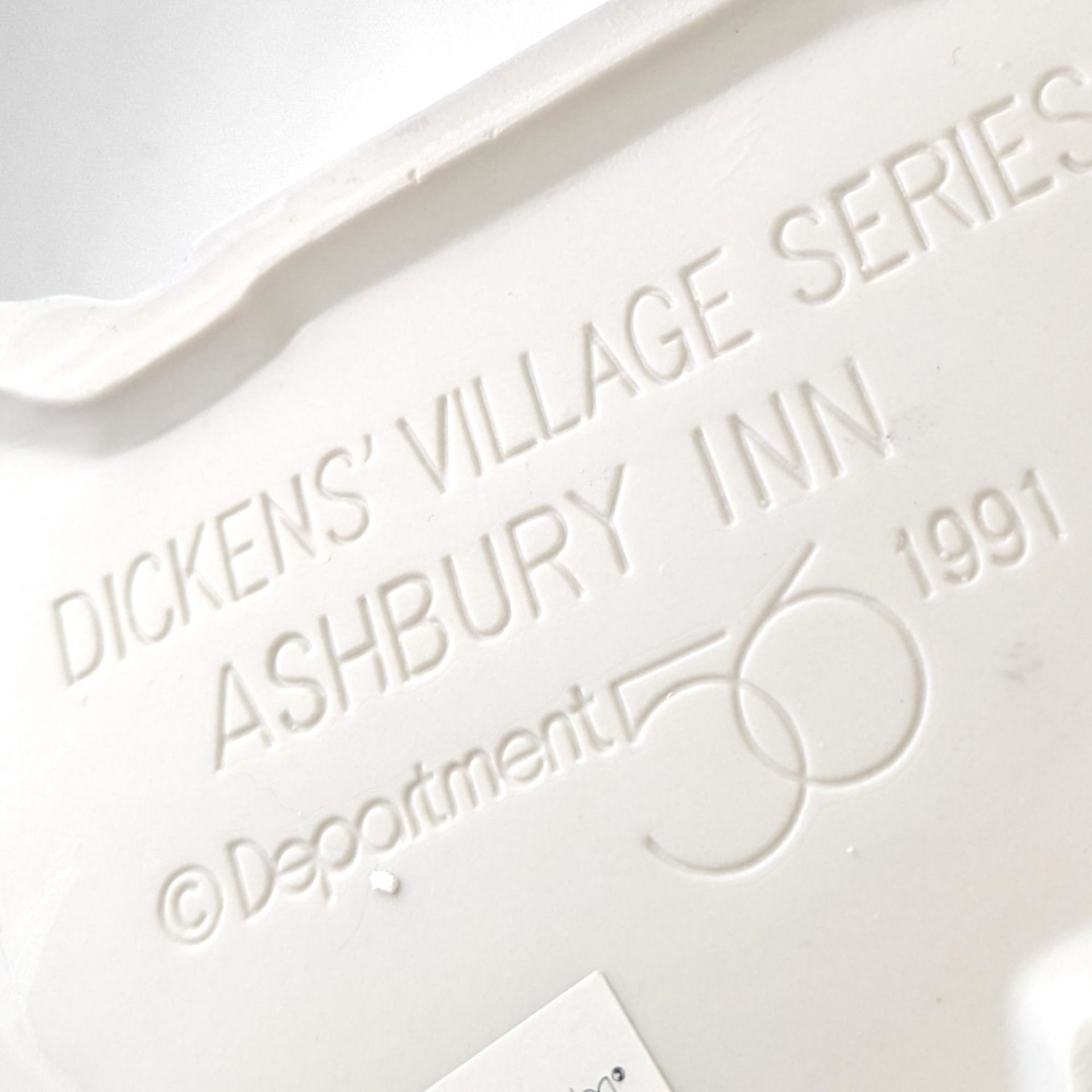 Vintage 1991 Dept 56 Dickens' Village "Ashbury Inn" |  Lighted Porcelain House | Christmas Village Collectible | Holiday Decor
