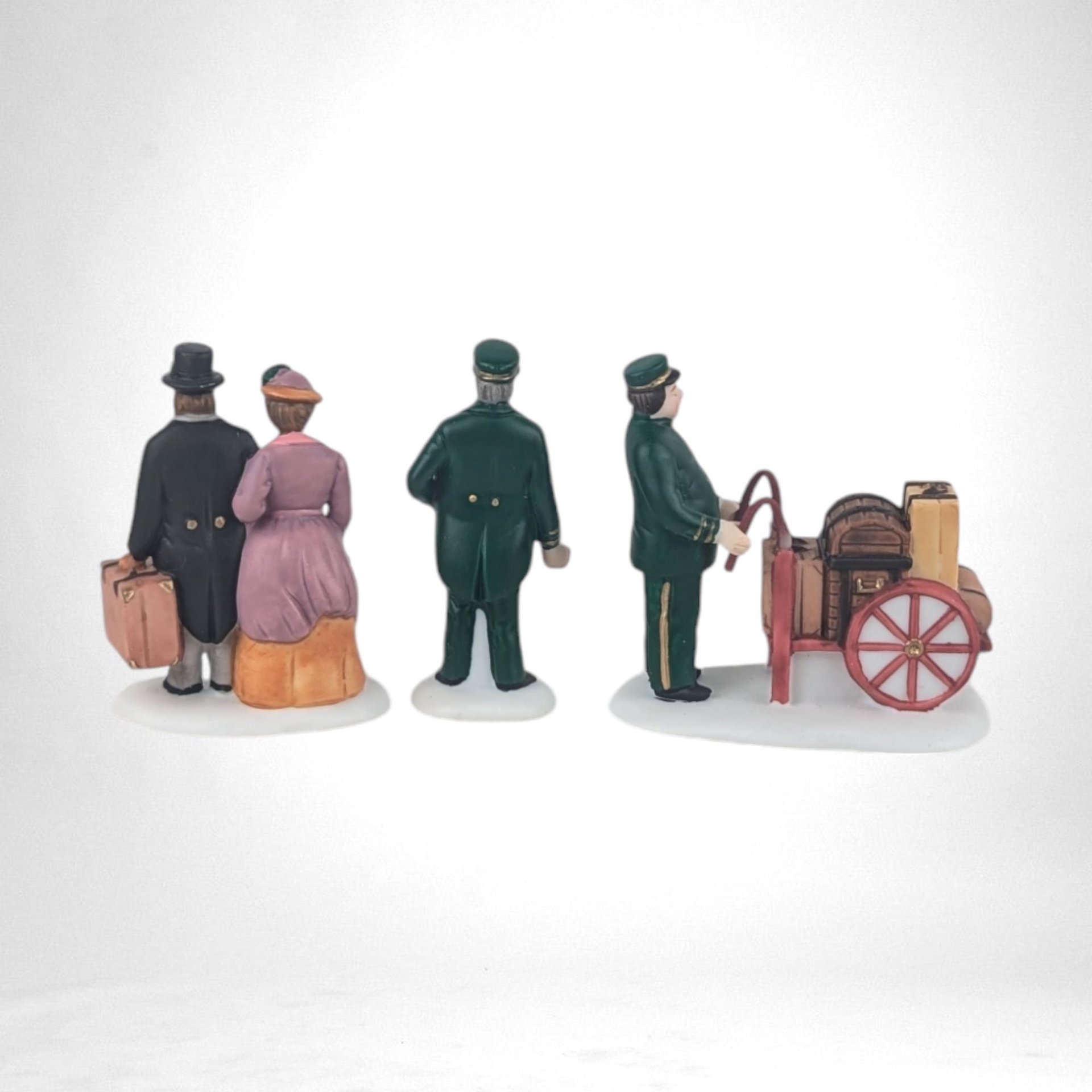 Vintage Dept 56 Heritage Village "Holiday Travelers" Figurine Set | Christmas Village Accessories | Victorian Carolers | Holiday Decor