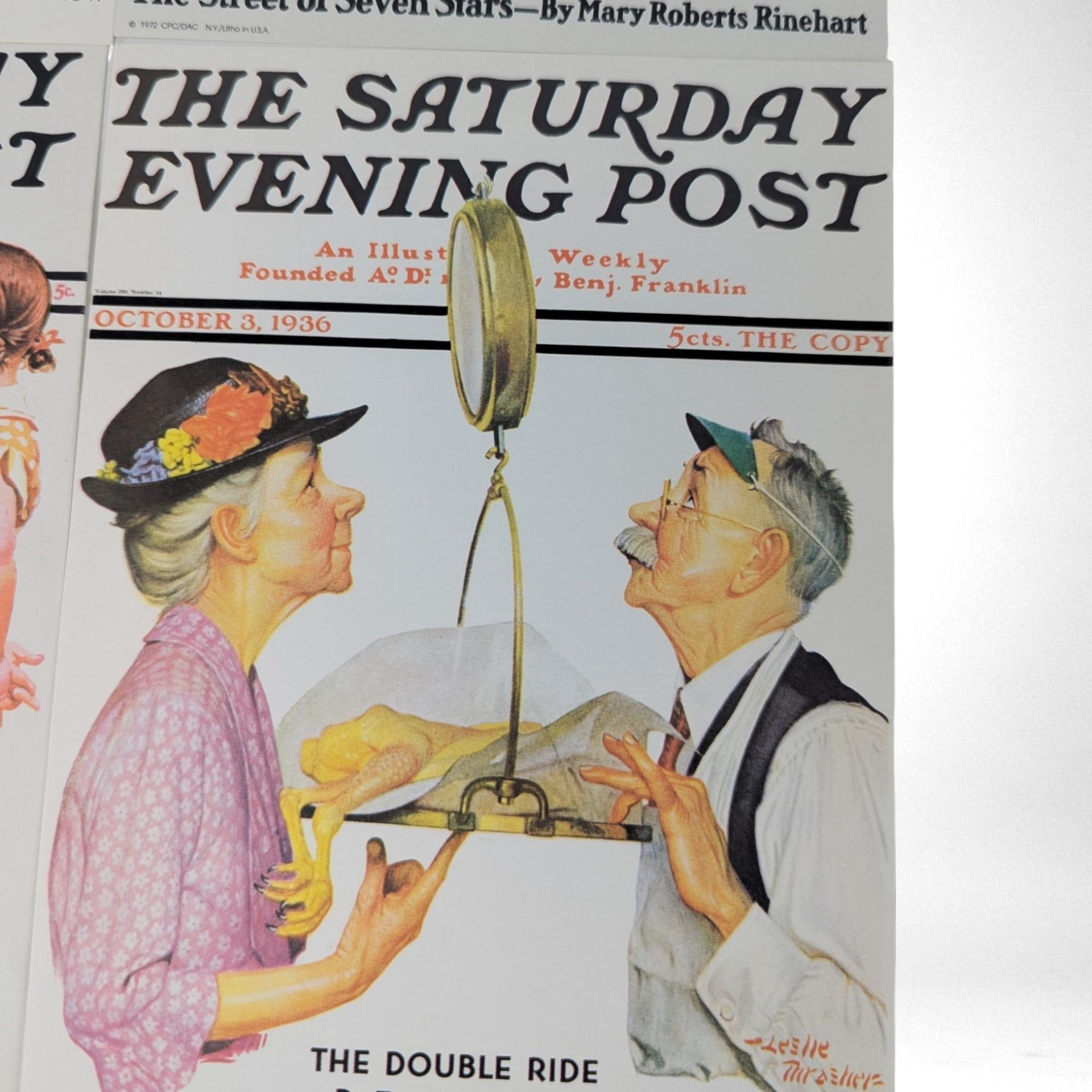 Set of 4 Norman Rockwell Saturday Evening Post Cover Prints, Vintage Illustrations, Wall Decor, 5x7" Cards