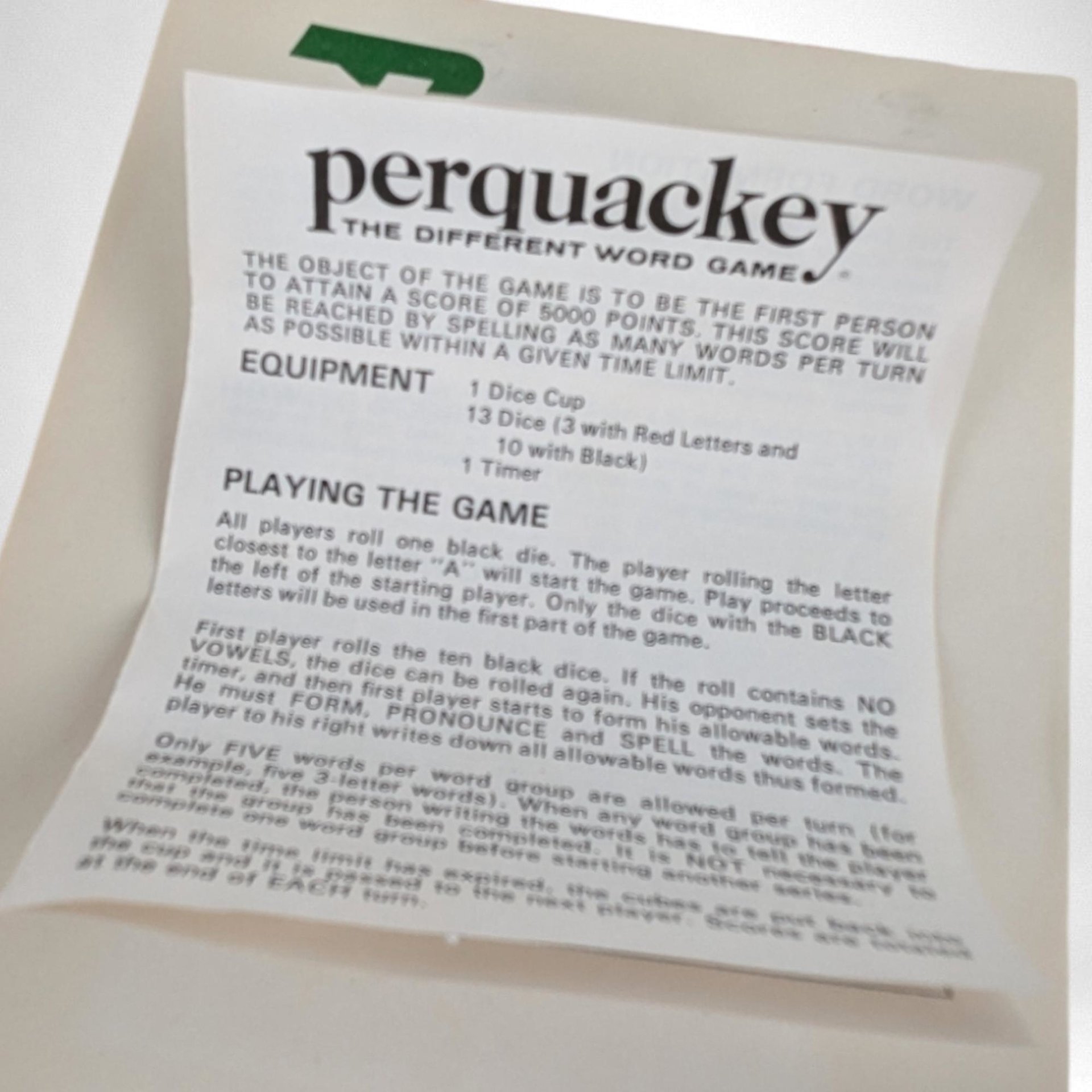 Vintage 1975 Lakeside Perquackey Word Game | Dice Game | Family Game Night