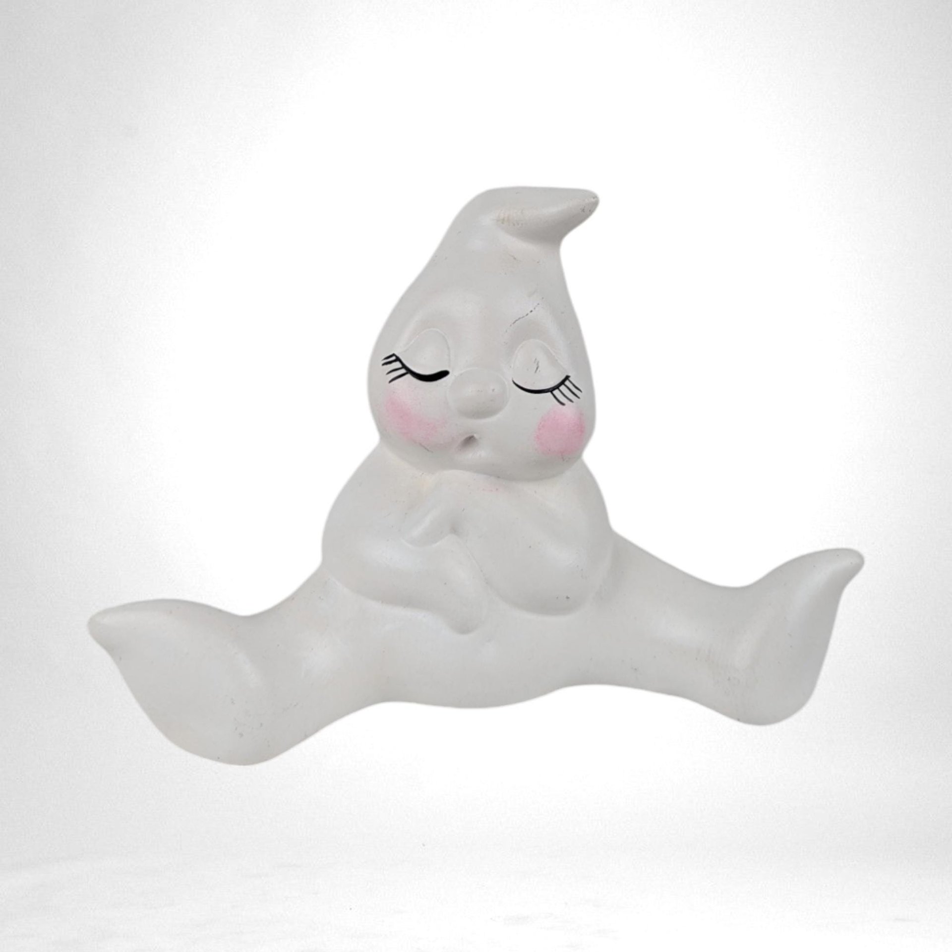 Vintage Ceramic Ghost Figurines - Pair of Ghosts - Halloween Decor - Spooky Cute Ghosts - Halloween Decorations