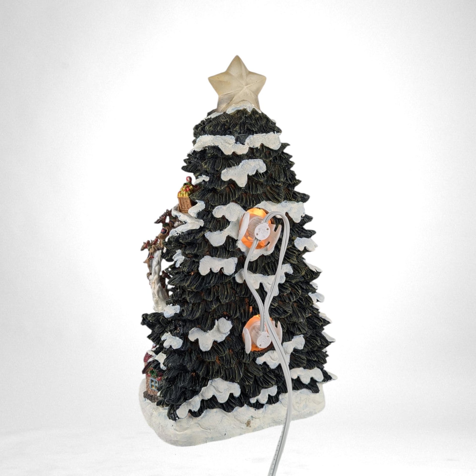 Vintage Kmart Trim A Tree Lighted Christmas Tree Village |  Christmas Village Scene |  Holiday Decor |  Tabletop Christmas Tree | 13.5"