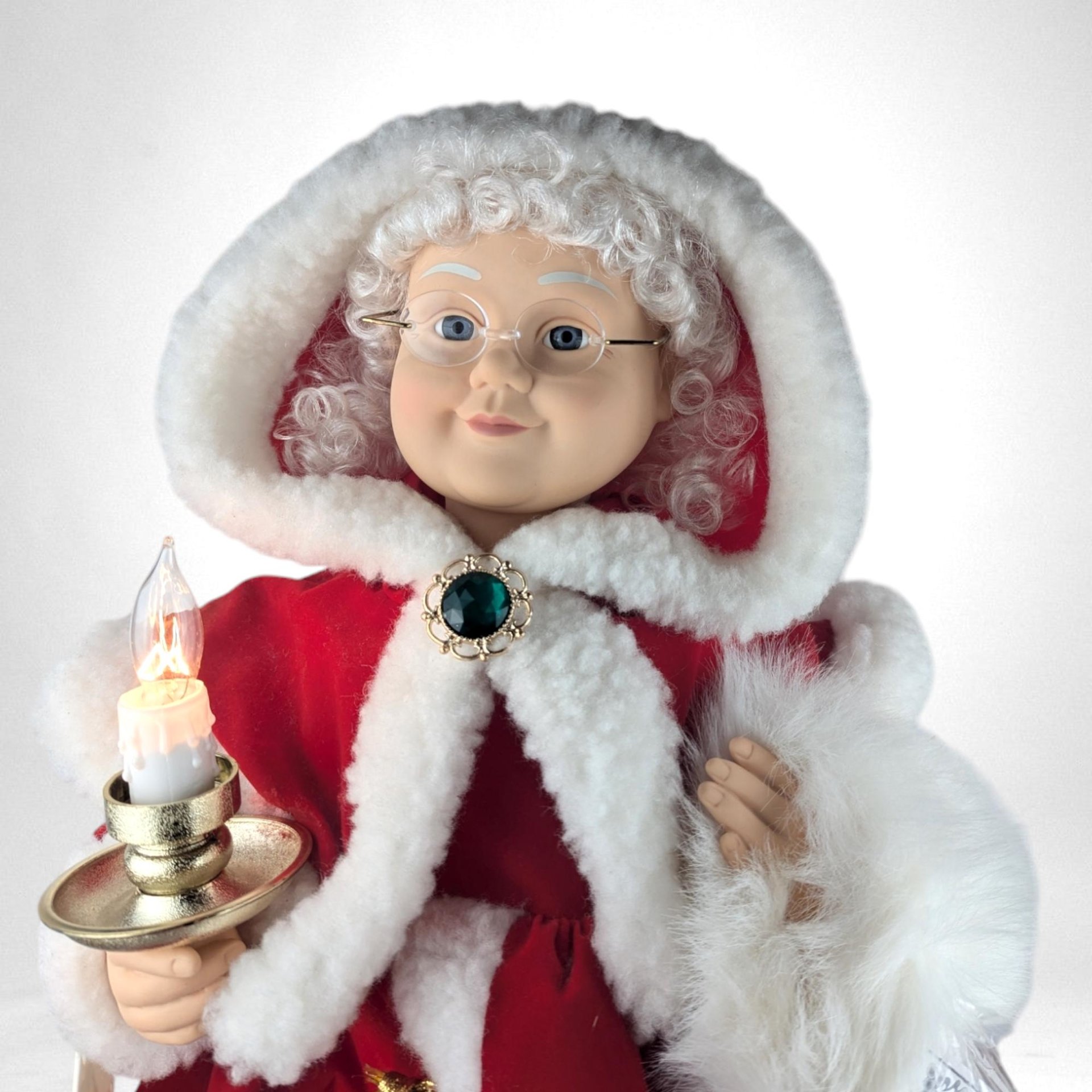 Vintage Telco Motion-ette Mrs. Claus Animated Figure, Christmas Decoration, Holiday Decor, Collectible, 23 1/2" Tall