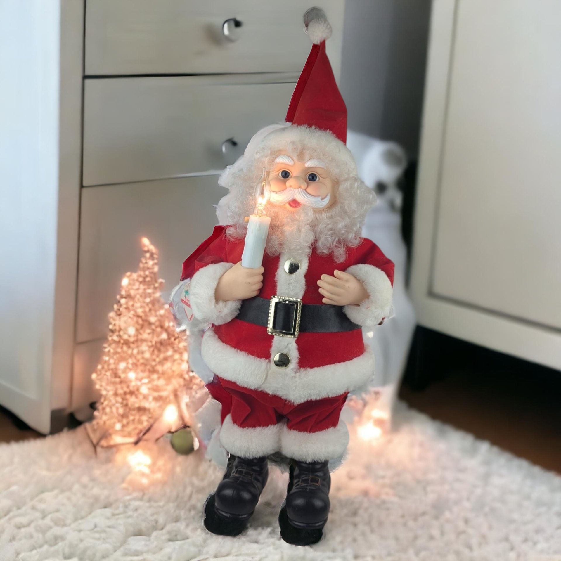 Vintage Telco Motion-ette Santa Claus Animated Figure, Light Up Christmas Decor,  Holiday Decor,  Collectible Santa, 18" Tall
