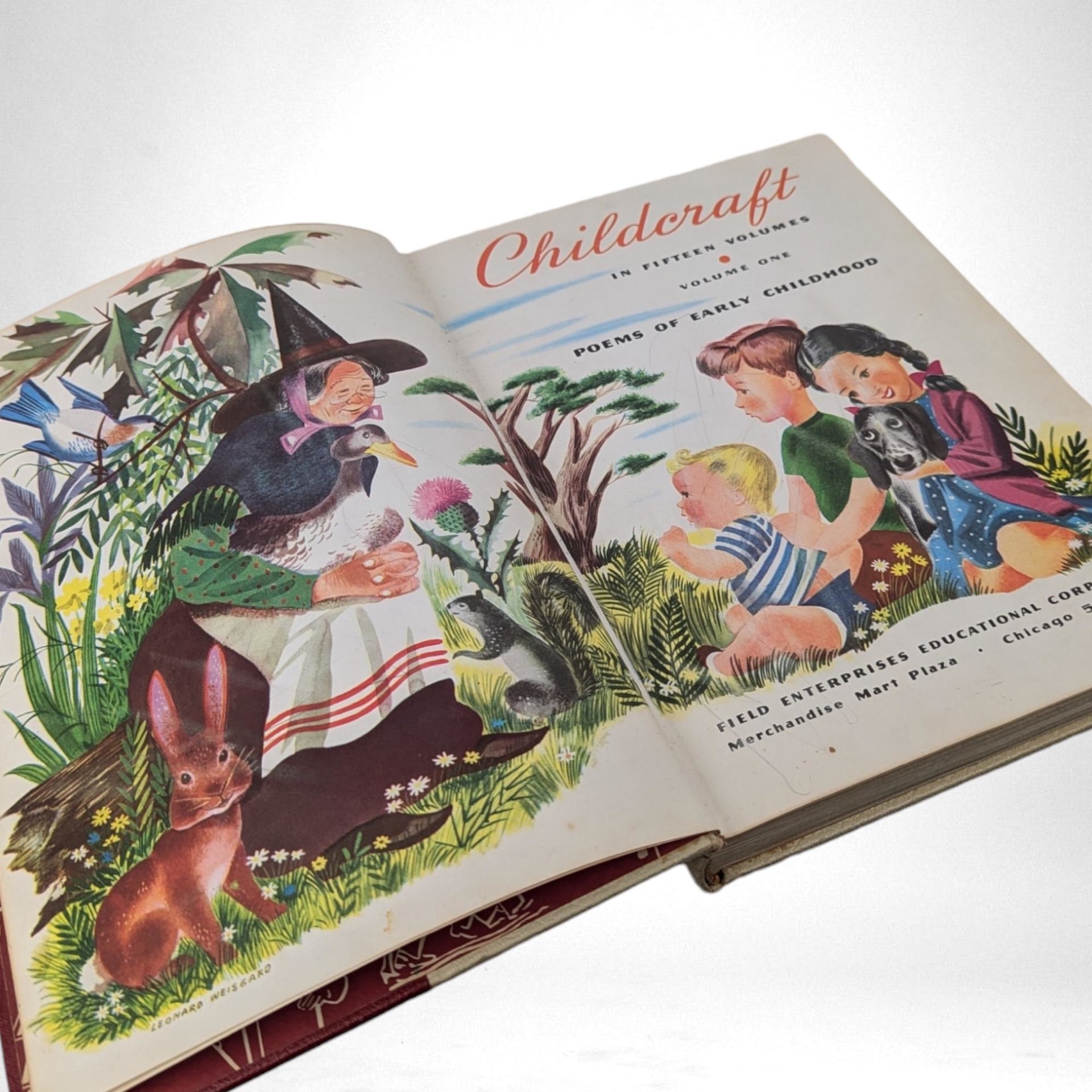 Vintage 1947 Childcraft Poems of Early Childhood | Hardcover Book | Illustrated Children's Poetry | 200 Pages
