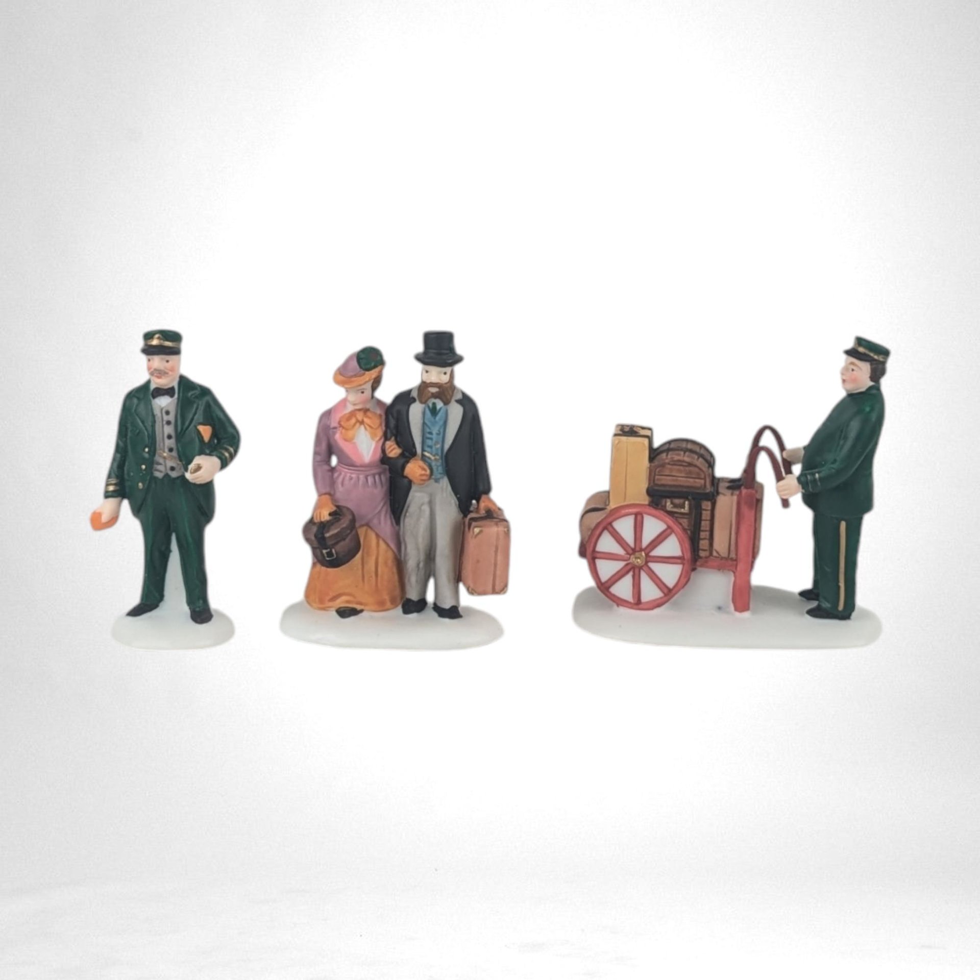 Vintage Dept 56 Heritage Village "Holiday Travelers" Figurine Set | Christmas Village Accessories | Victorian Carolers | Holiday Decor
