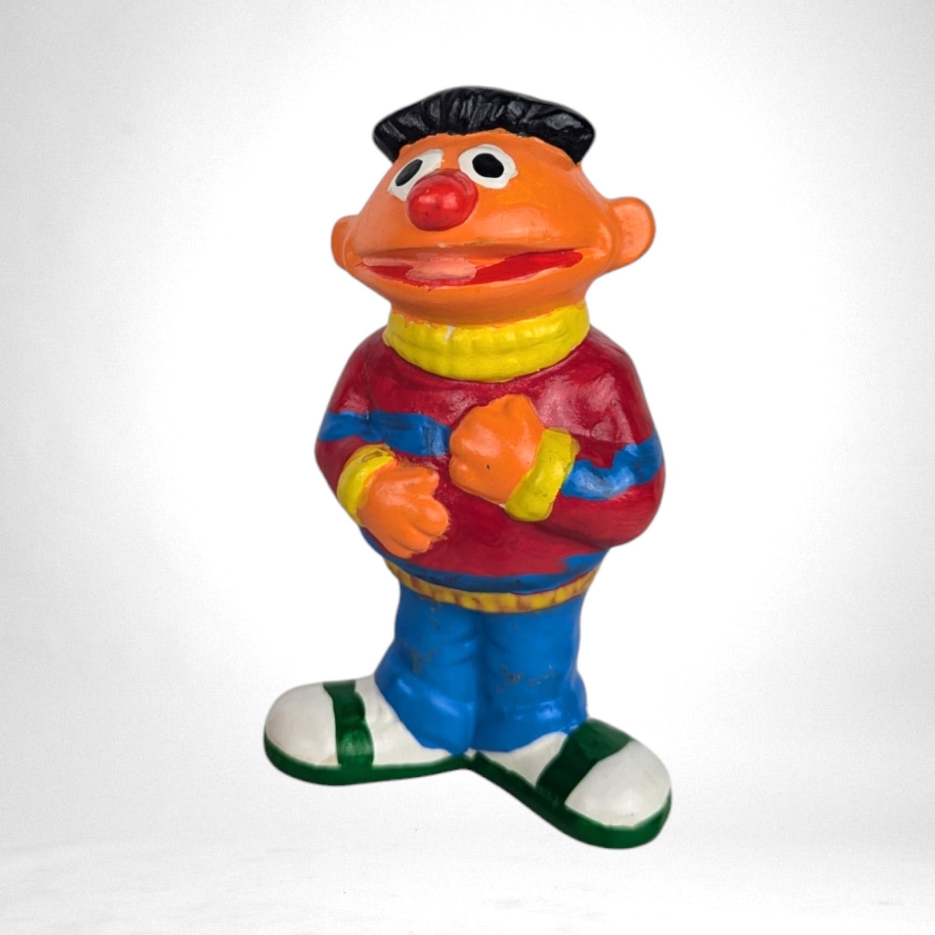 Vintage Ceramic Bert and Ernie Sesame Street Figurines, Hand-Painted Collectible Figures, Children's Room Decor, Nostalgic Gift