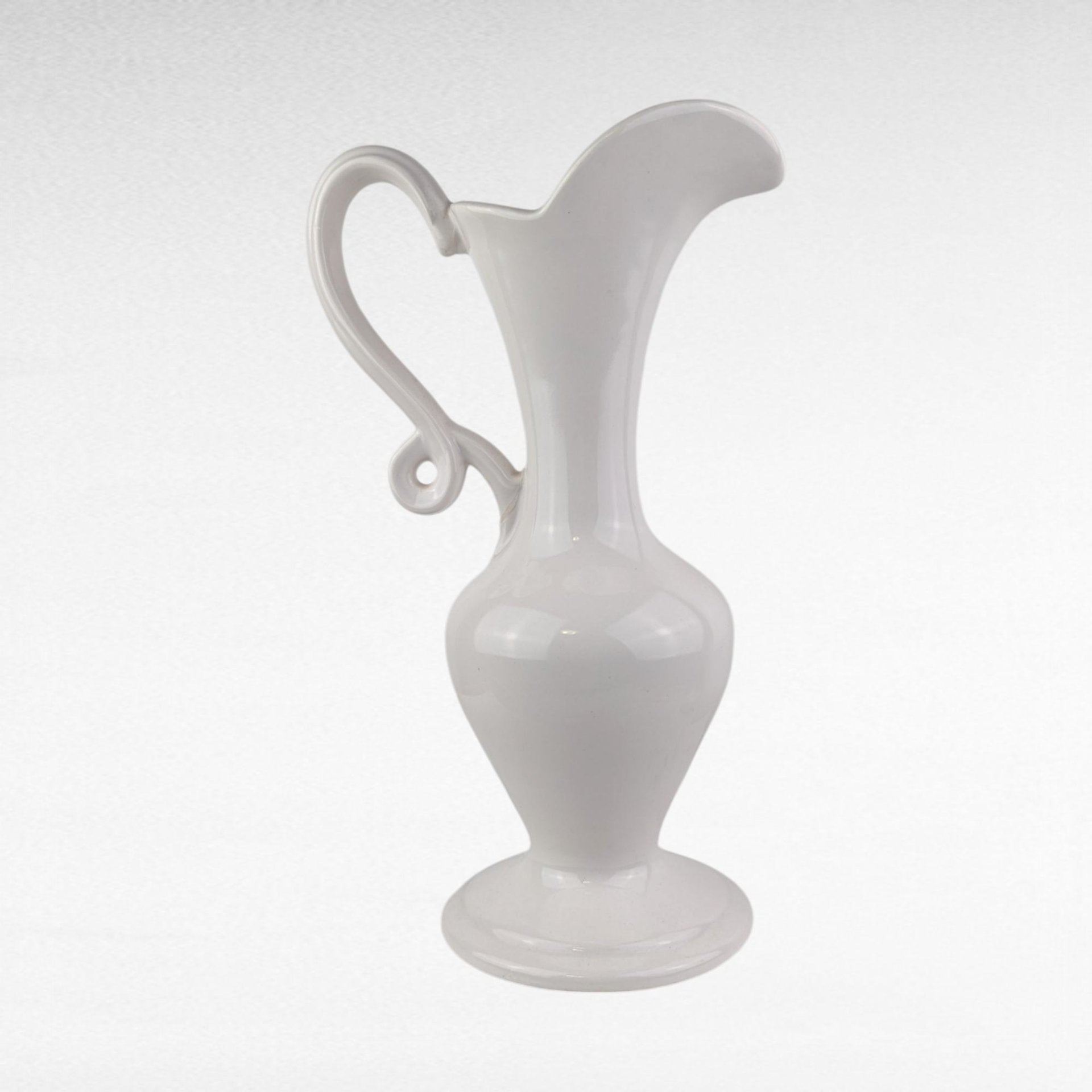 Vintage Royal Haeger Pitcher, White Ceramic Pitcher with Floral Design, Art Pottery, Mid-Century Modern, Vase, Home Decor