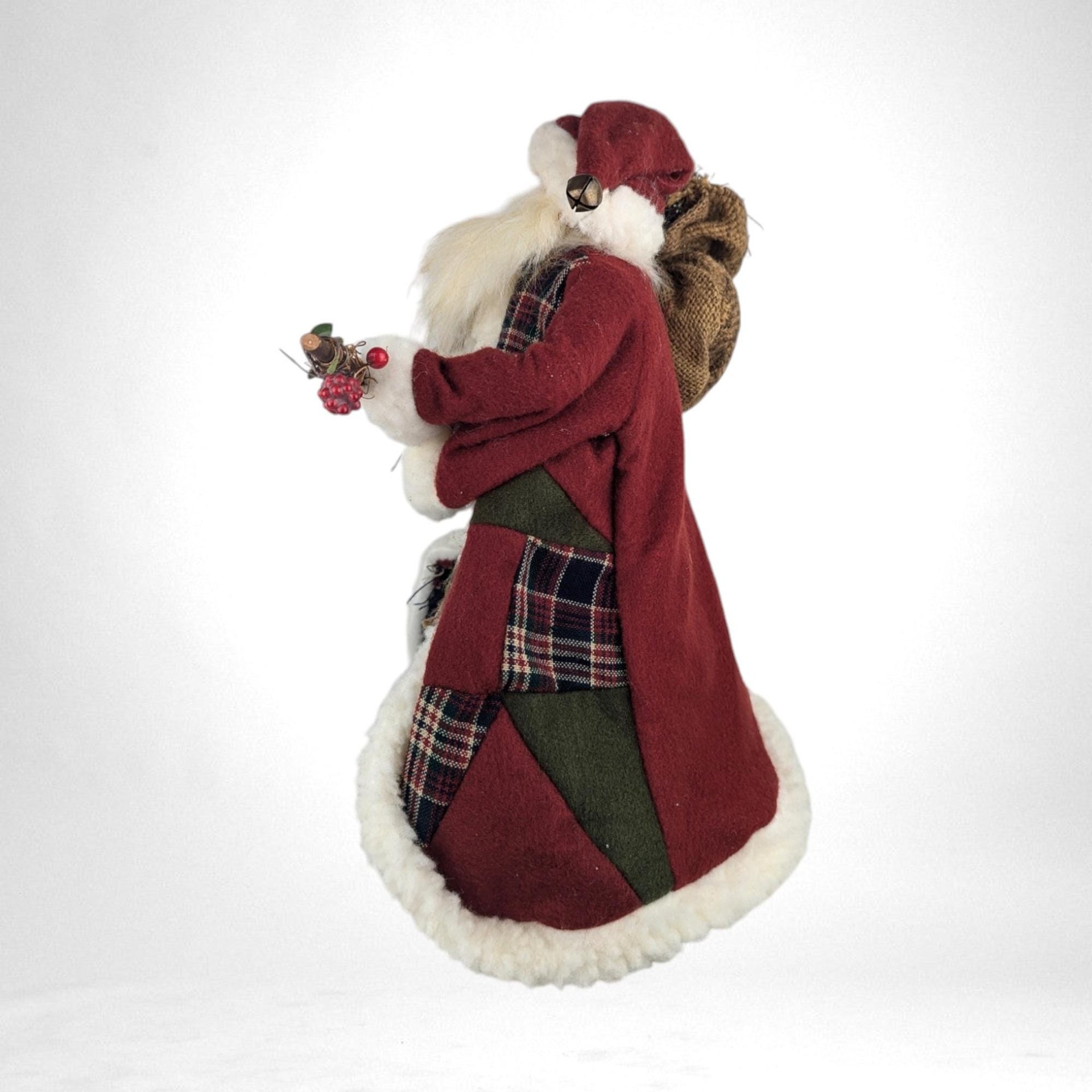 Vintage Santa Tree Topper, Woodland Santa Claus, Christmas Tree Topper, Rustic Santa, Holiday Decor, 15" Santa Figurine