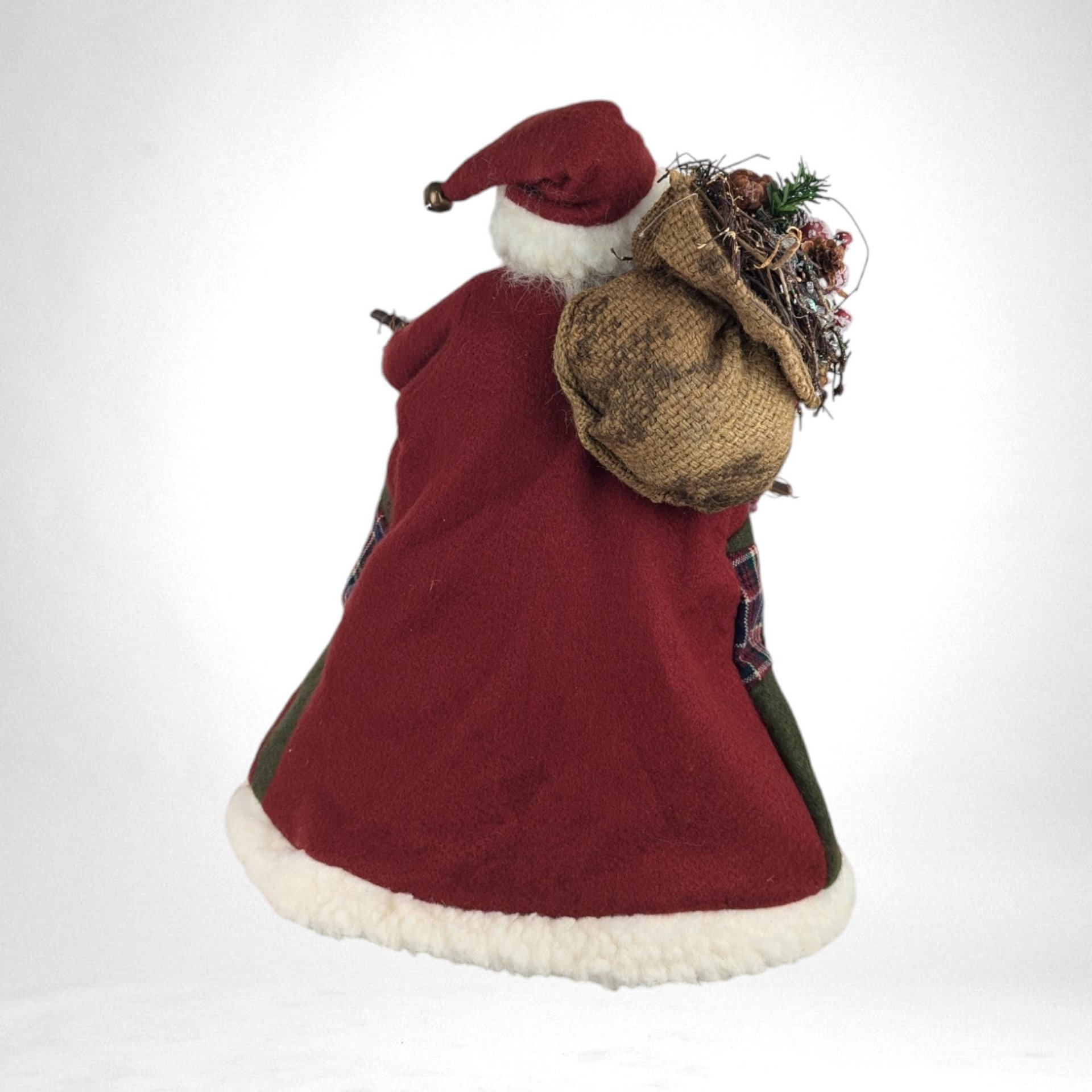 Vintage Santa Tree Topper, Woodland Santa Claus, Christmas Tree Topper, Rustic Santa, Holiday Decor, 15" Santa Figurine
